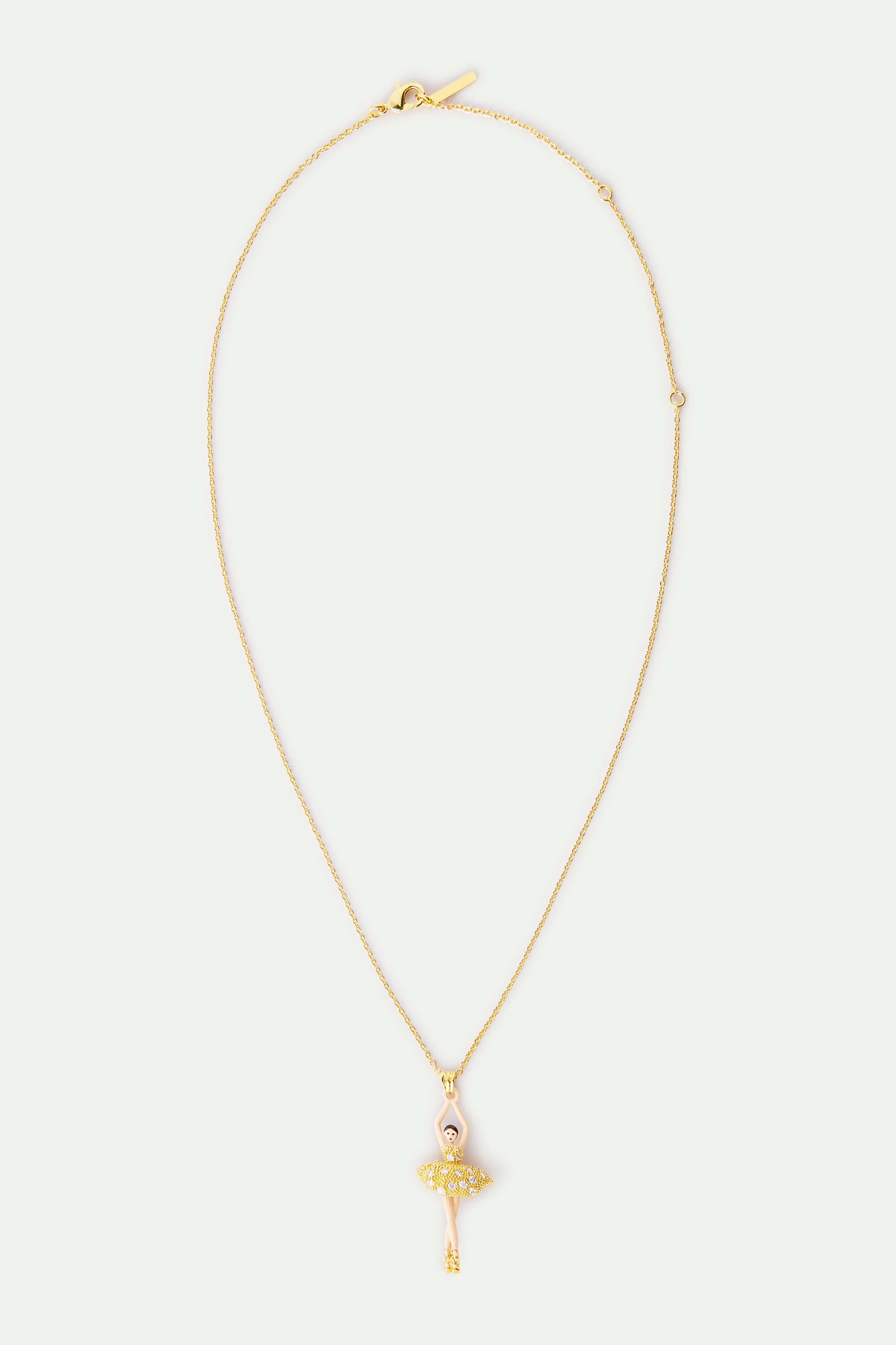 Ballerina Necklace with Gold Beads and Crystals - Image 3