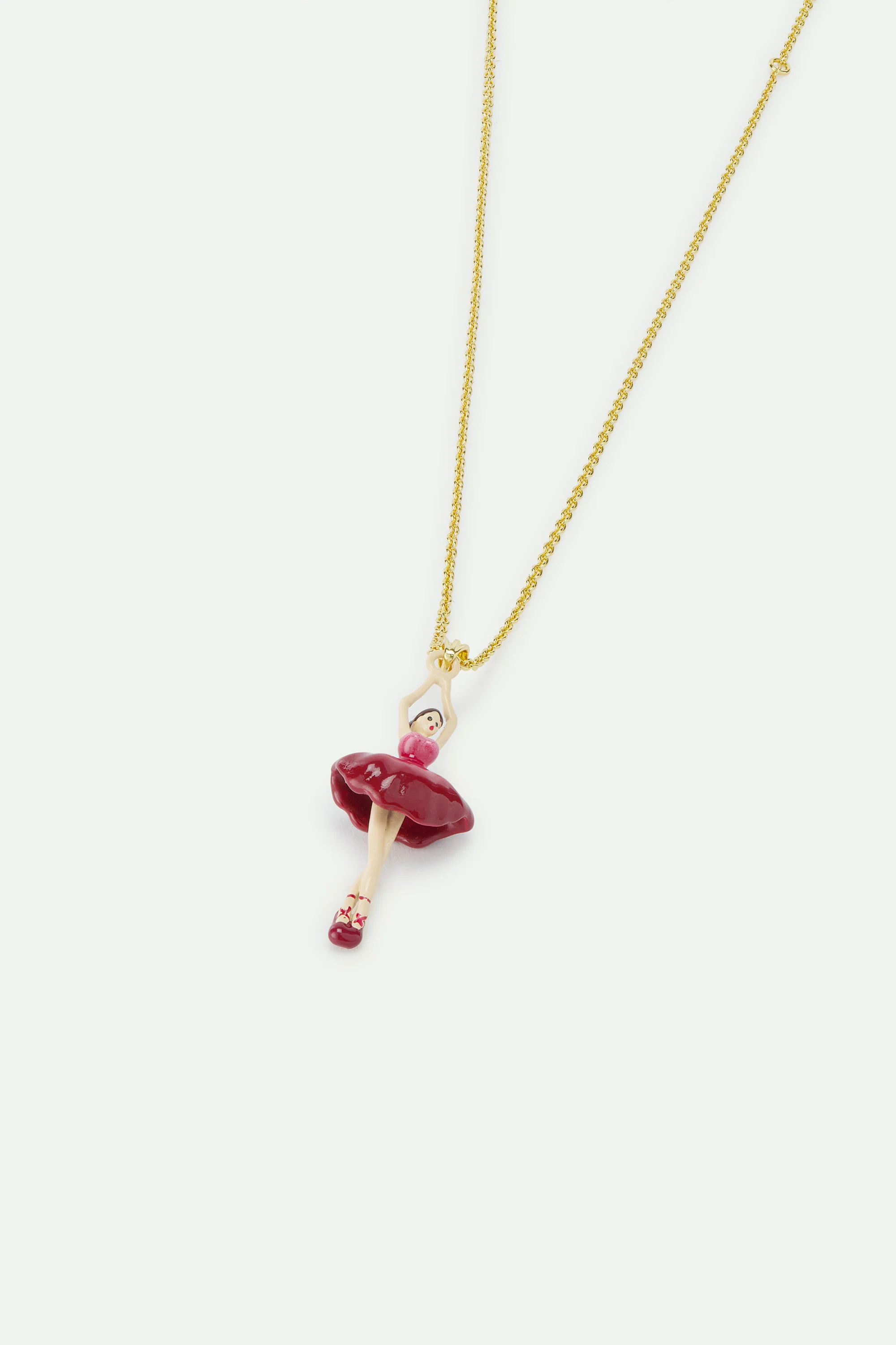 Ballerina with Pink Gradient Tutu Pendant Necklace - Image 3