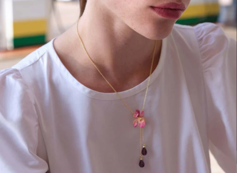 ✨USA EXCLUSIVE✨ Bearded Iris Pendant Necklace - Image 4