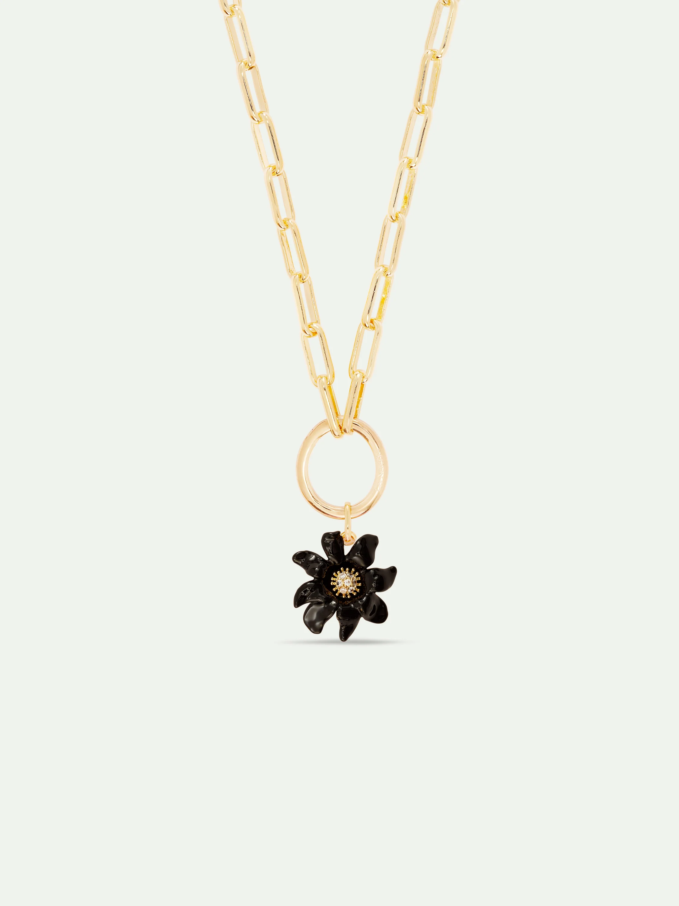 Black Lily Flower Pendant - Image 2
