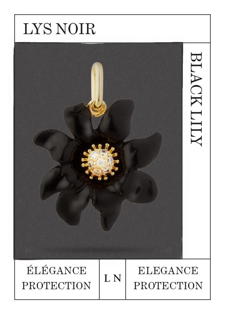 Black Lily Flower Pendant - Image 4