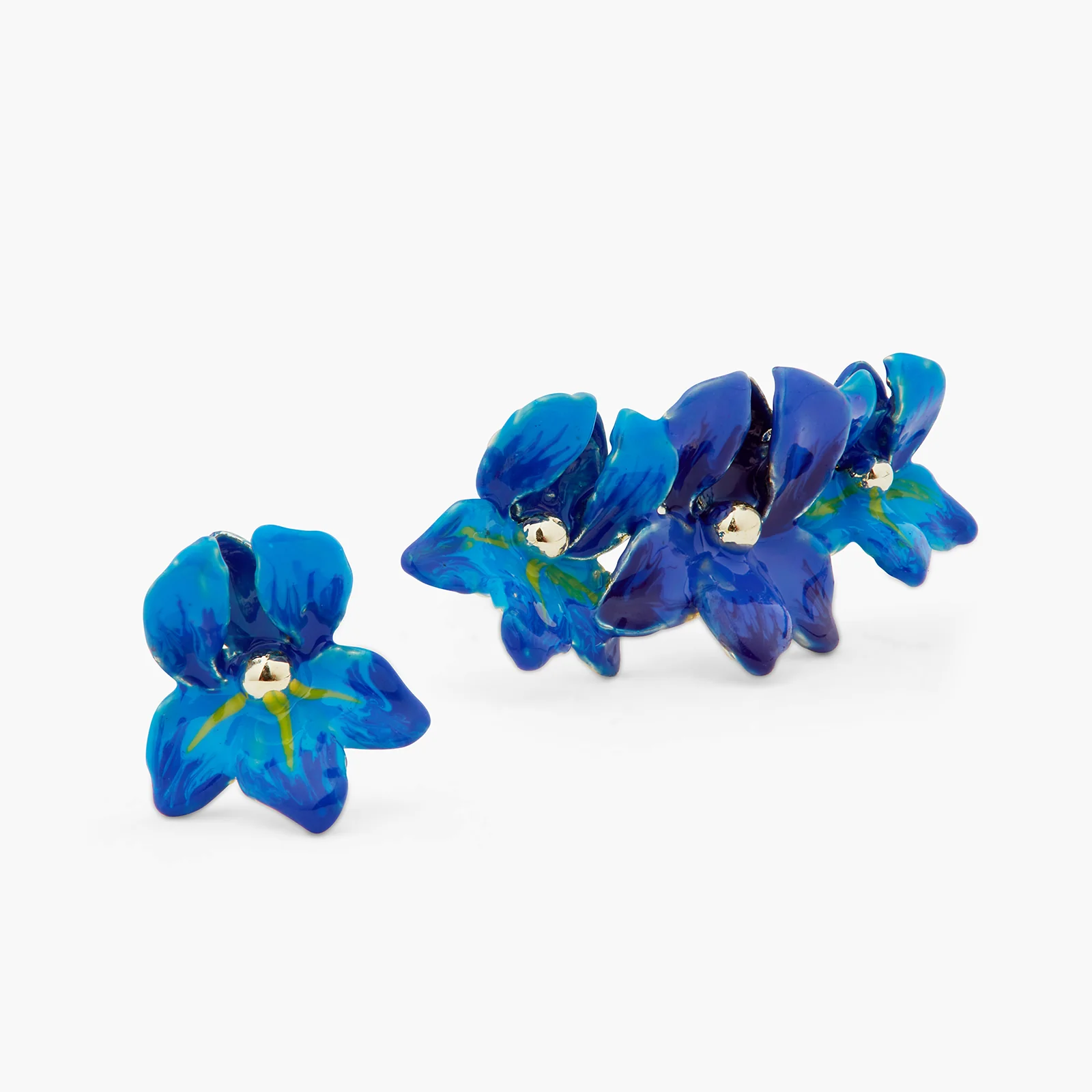 Siberian Iris Asymmetrical Post Earrings - Image 3