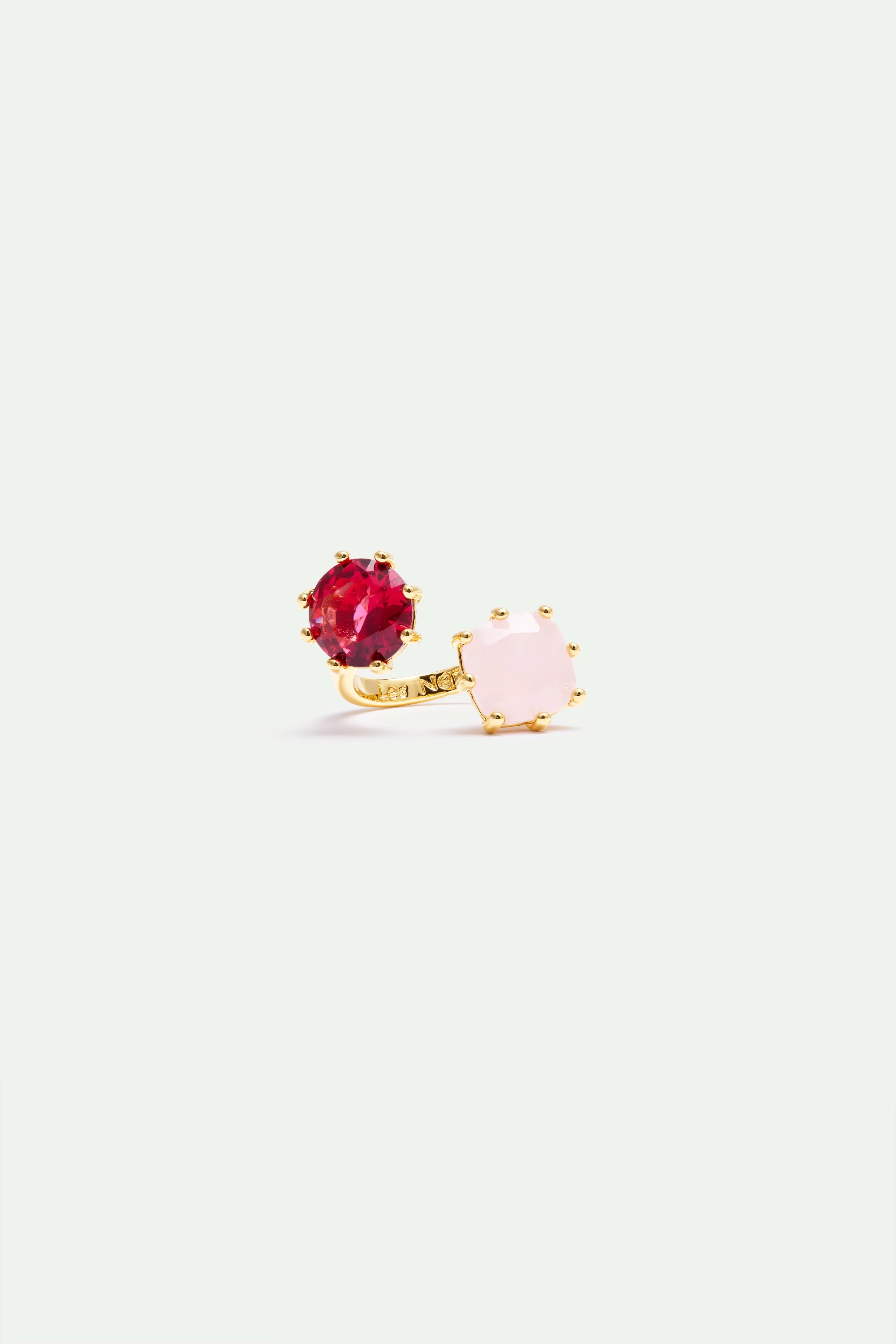 Diamantine Adjustable Ring with 2 Rosa Centifolia Stones - Image 2