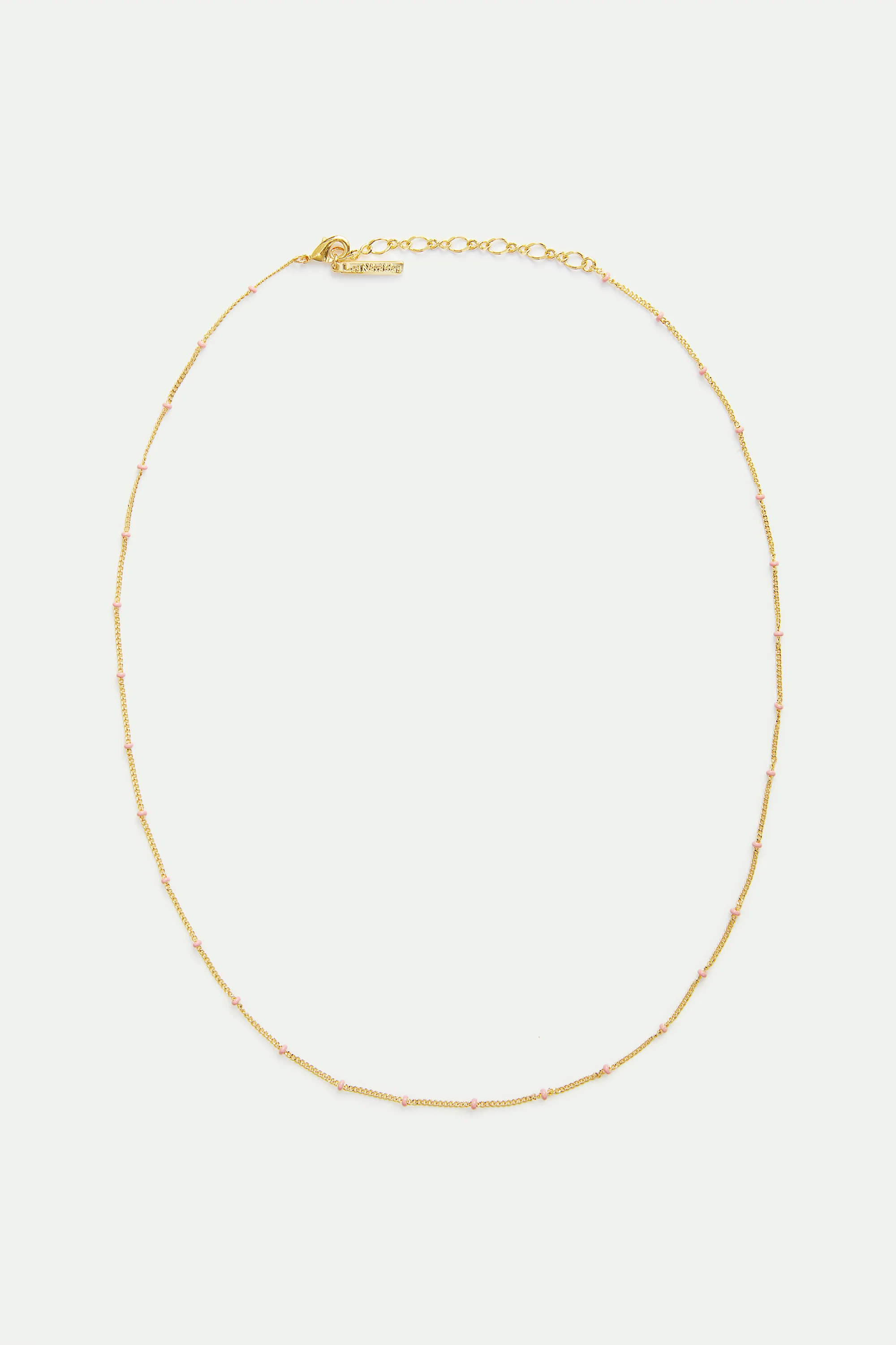 Enameled Golden Chain and Pink Beads - Image 3