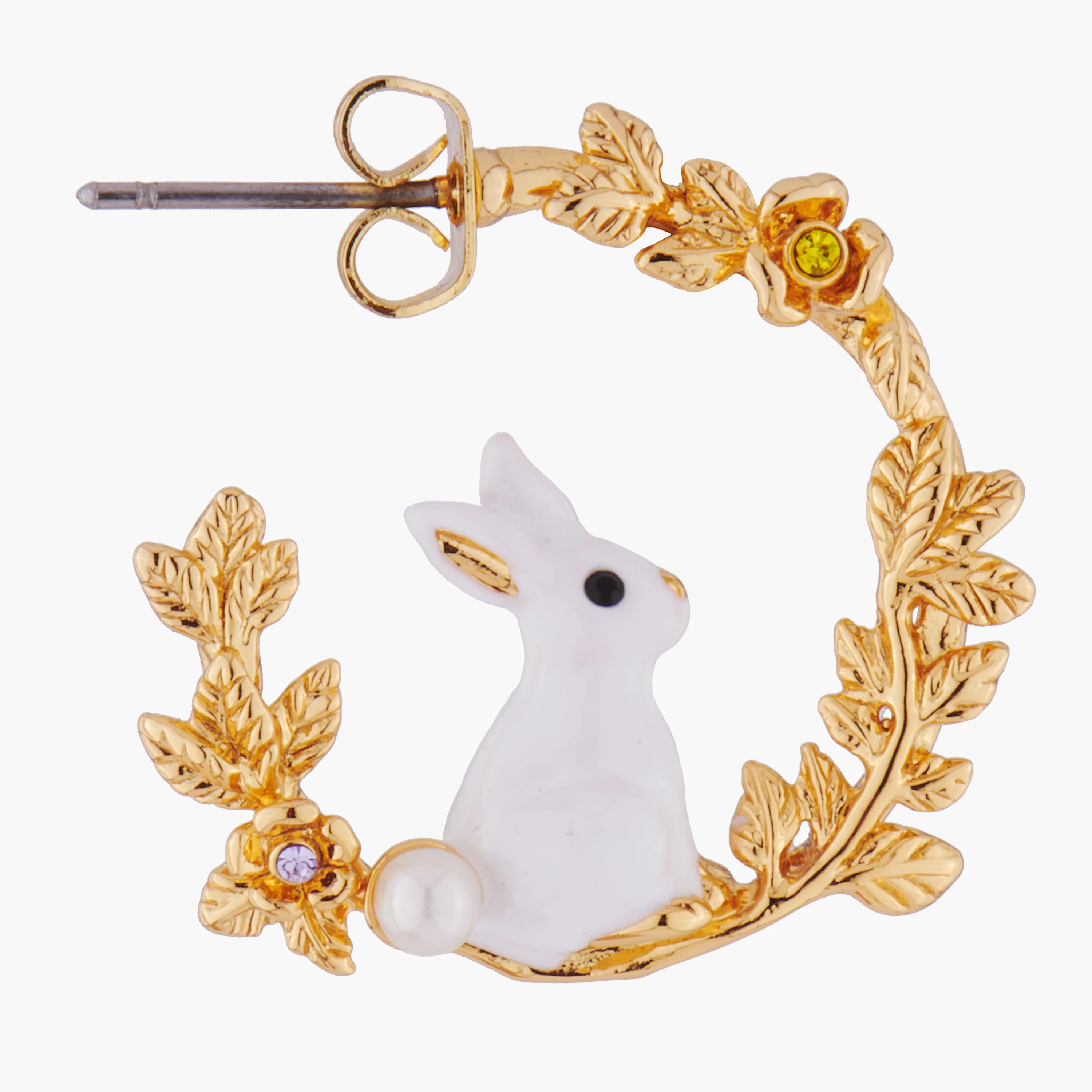 ENCHANTED ENCOUNTER Bunny on Golden Branch Stud Creoles - Image 4