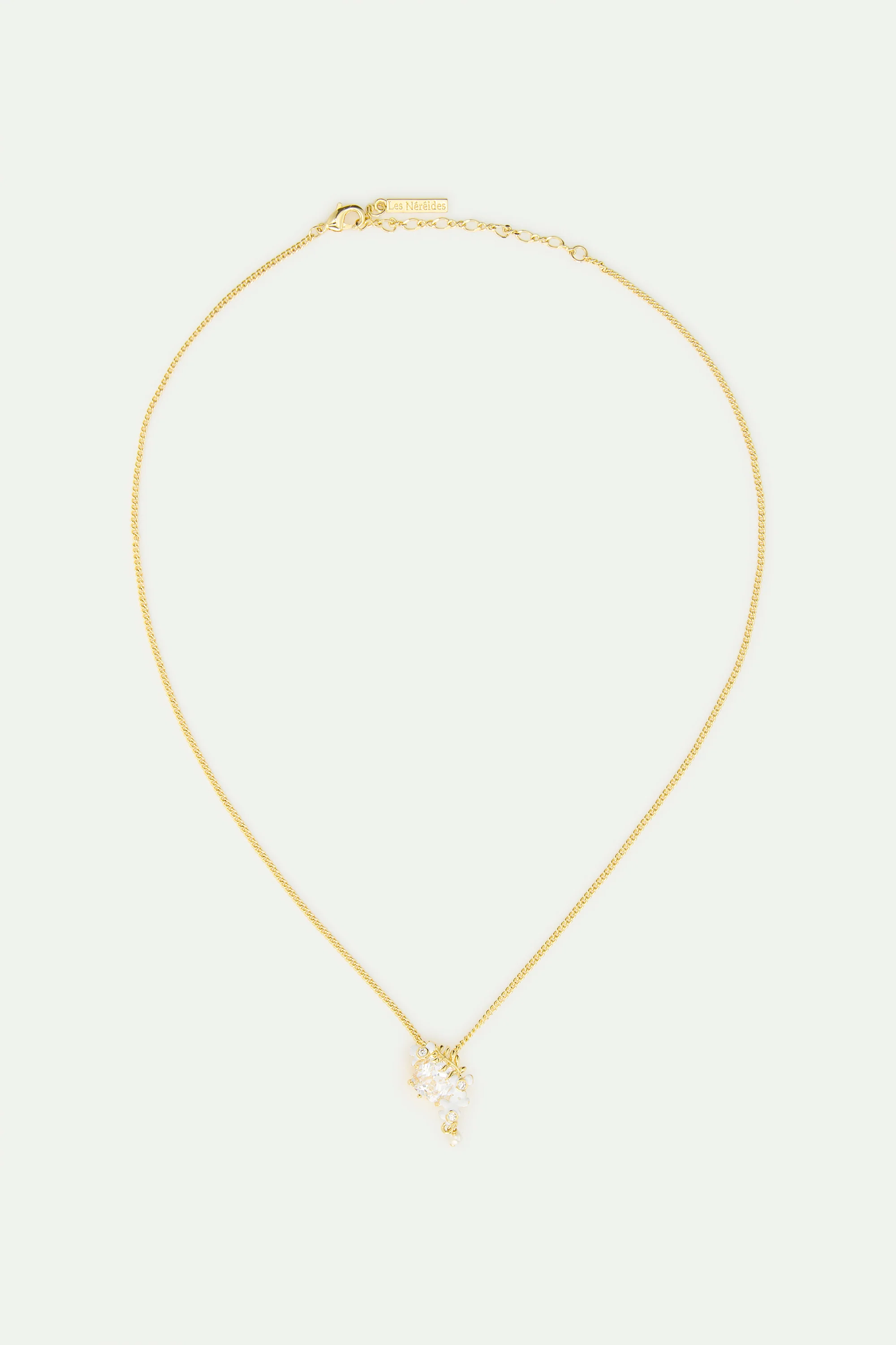 Faceted Stone - Laurel - White Wisteria and Cultured Pearl Necklace - Image 3