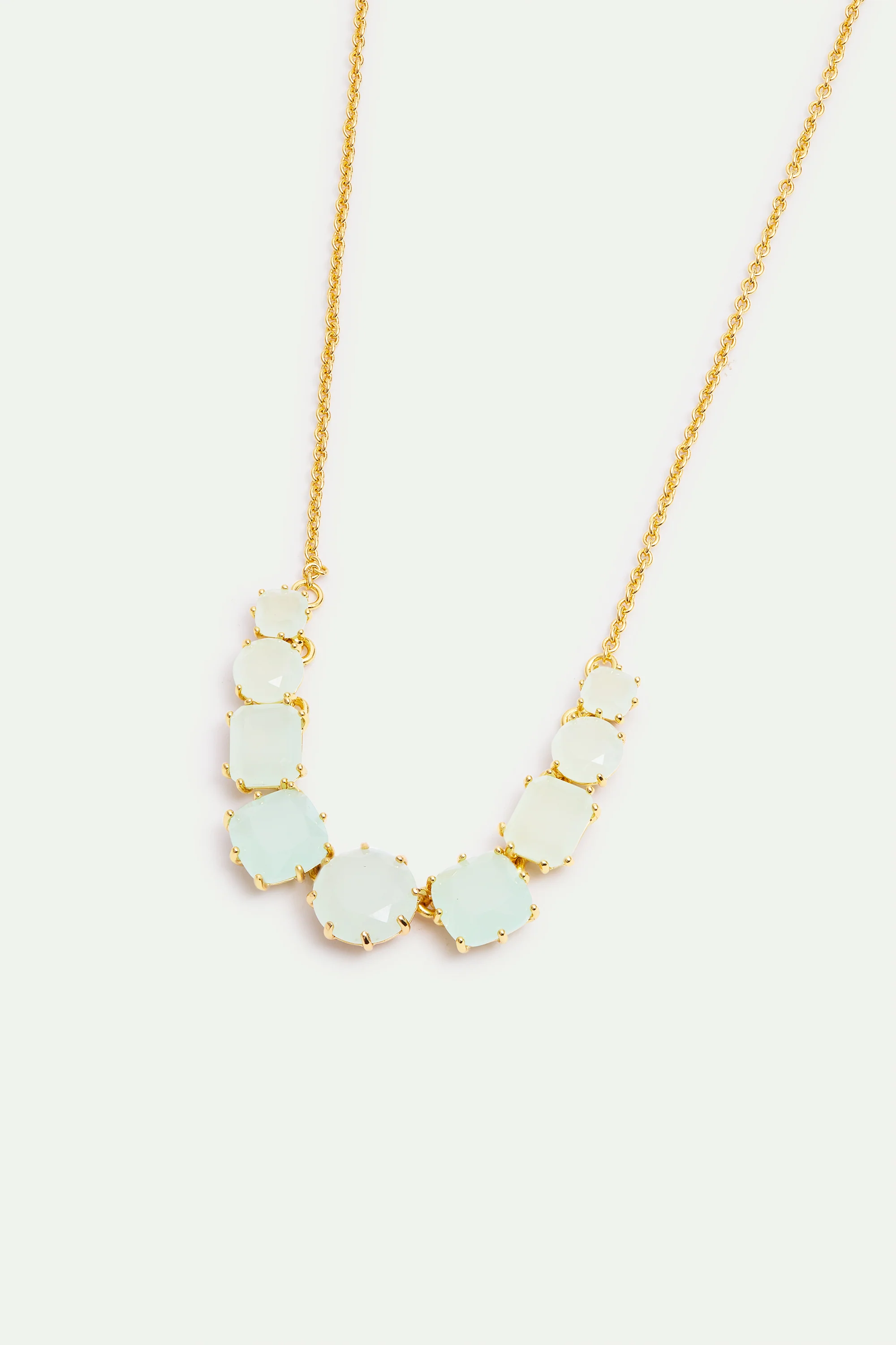 Fine Diamantine Necklace with 9 Sea Green Stones - Image 2