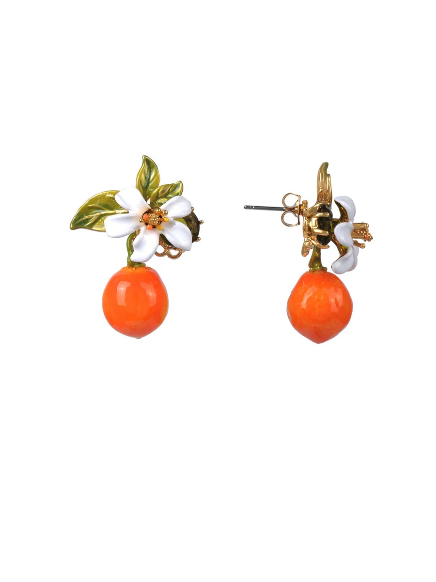 Gardens In Provence Orange Post Earrings - Image 2