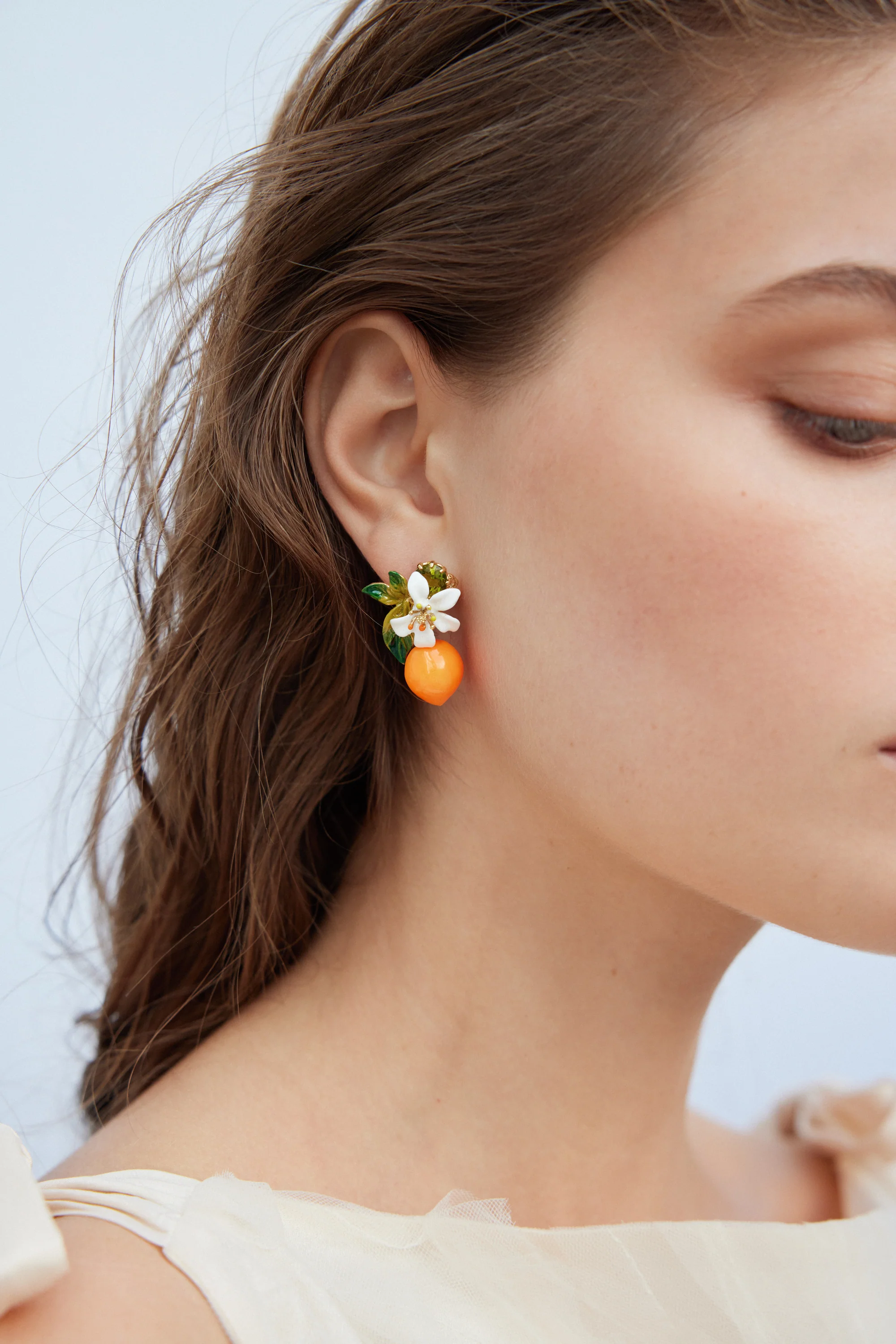 Gardens In Provence Orange Post Earrings - Image 3