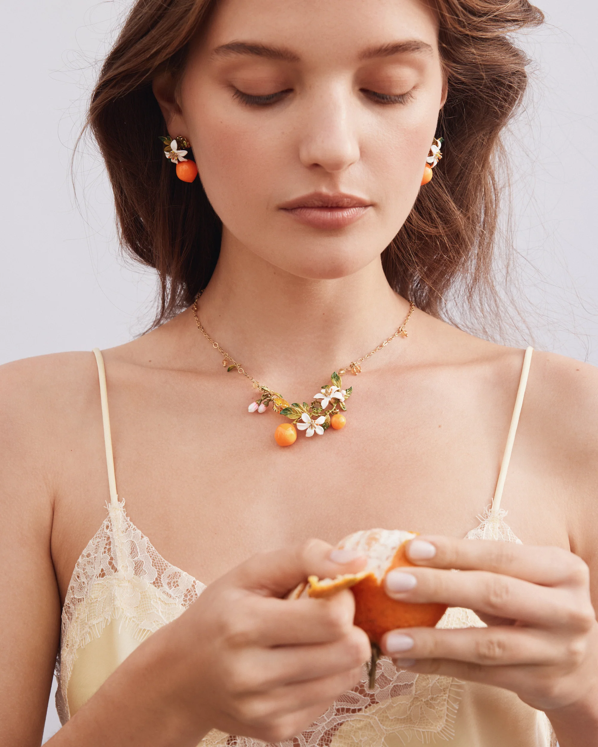 Gardens In Provence Orange Post Earrings - Image 4