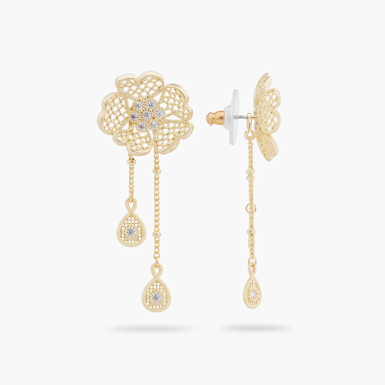Gold Thread Two-in-One Post Earrings - Image 2