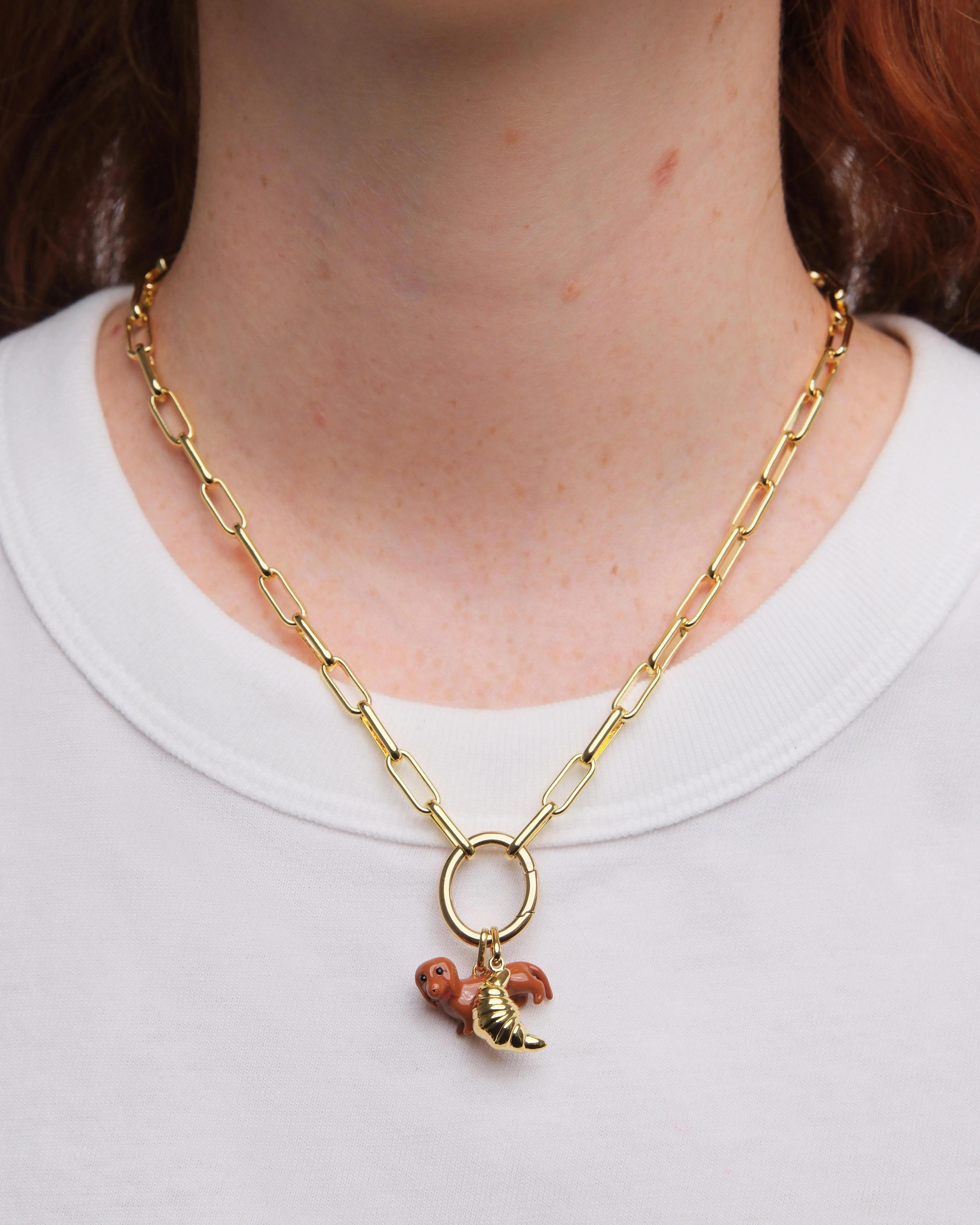 Golden Croissant Pendant - Image 3