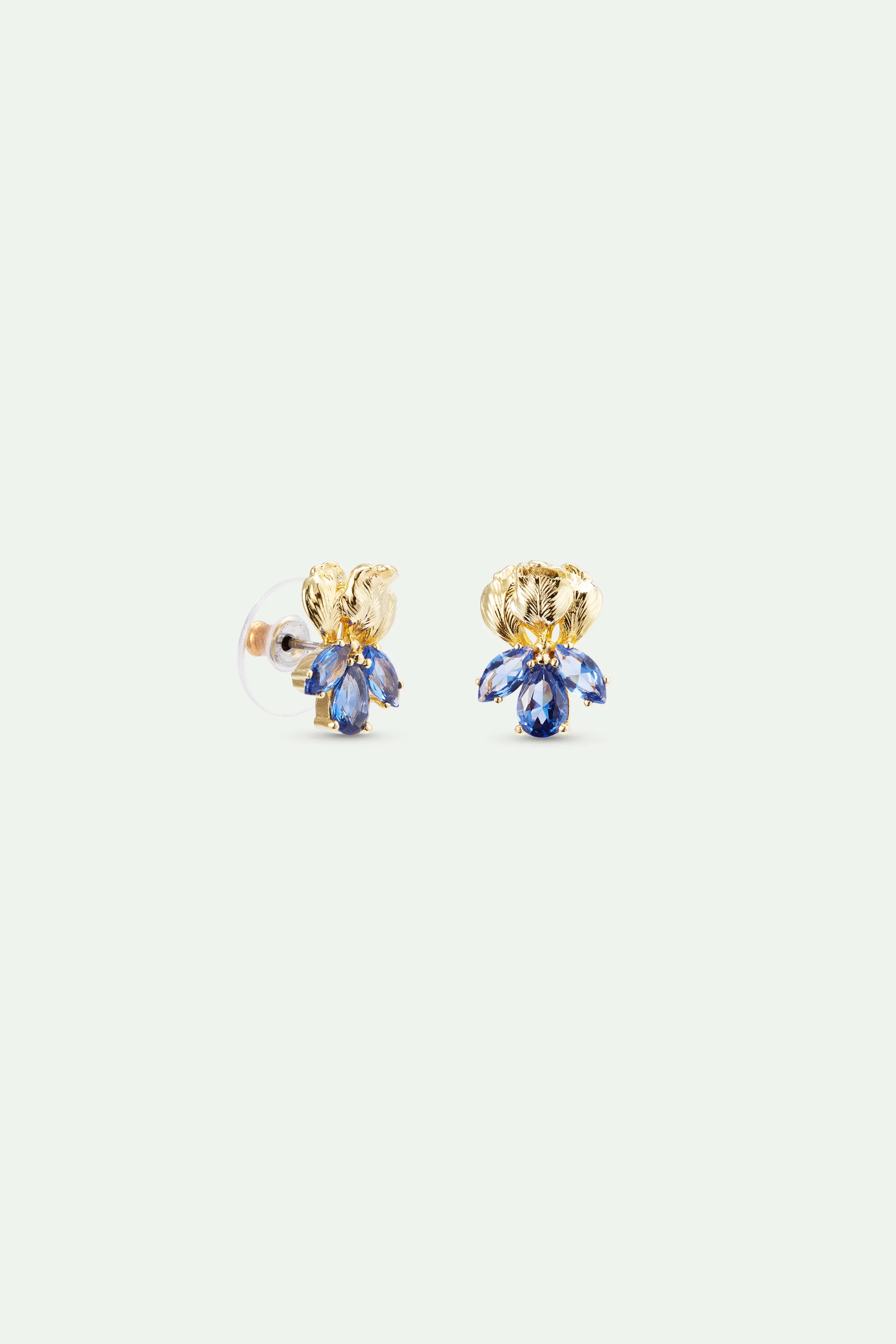 Golden Iris and Blue Post Earrings - Image 2