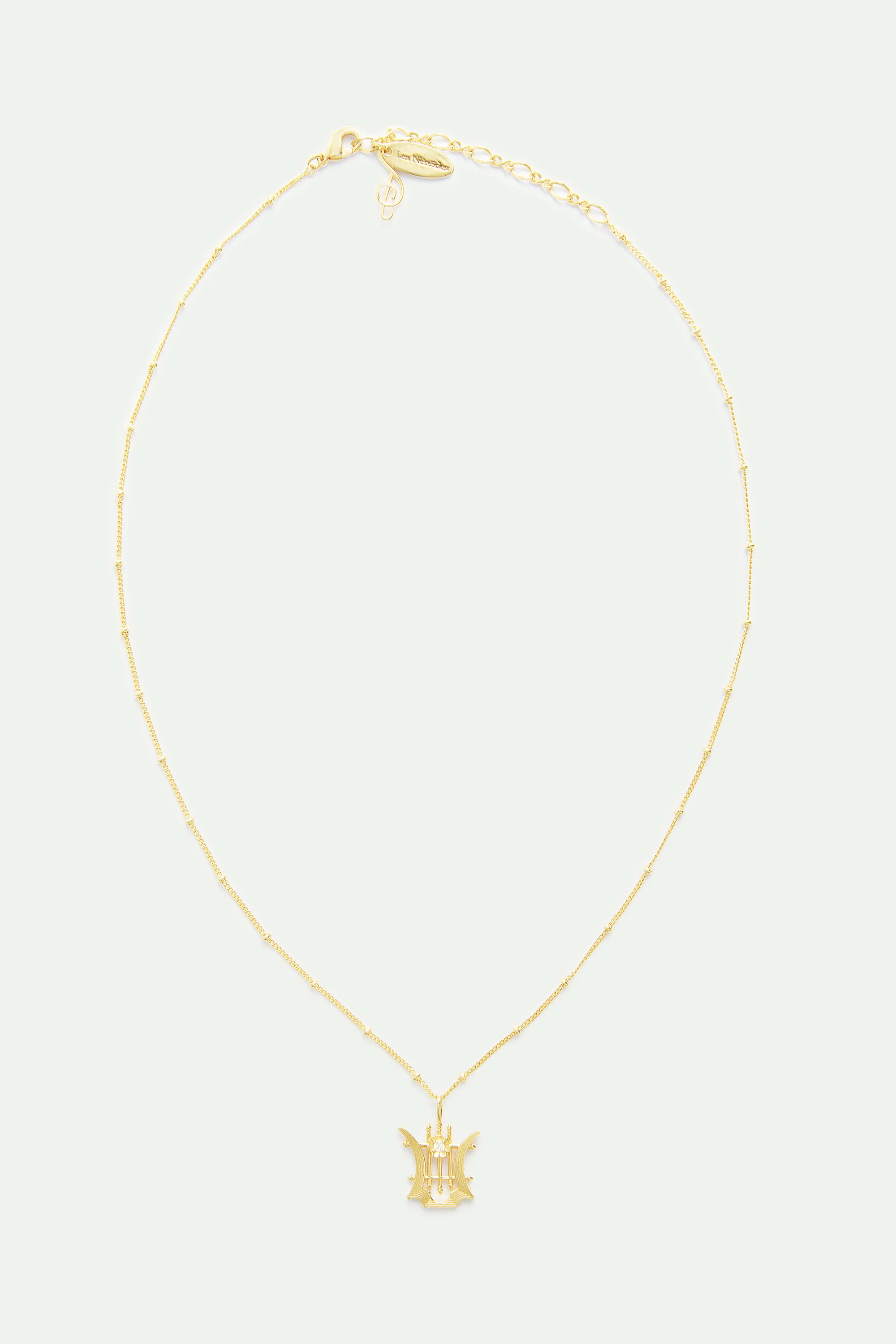 Golden Lyre Pendant Necklace - Image 3