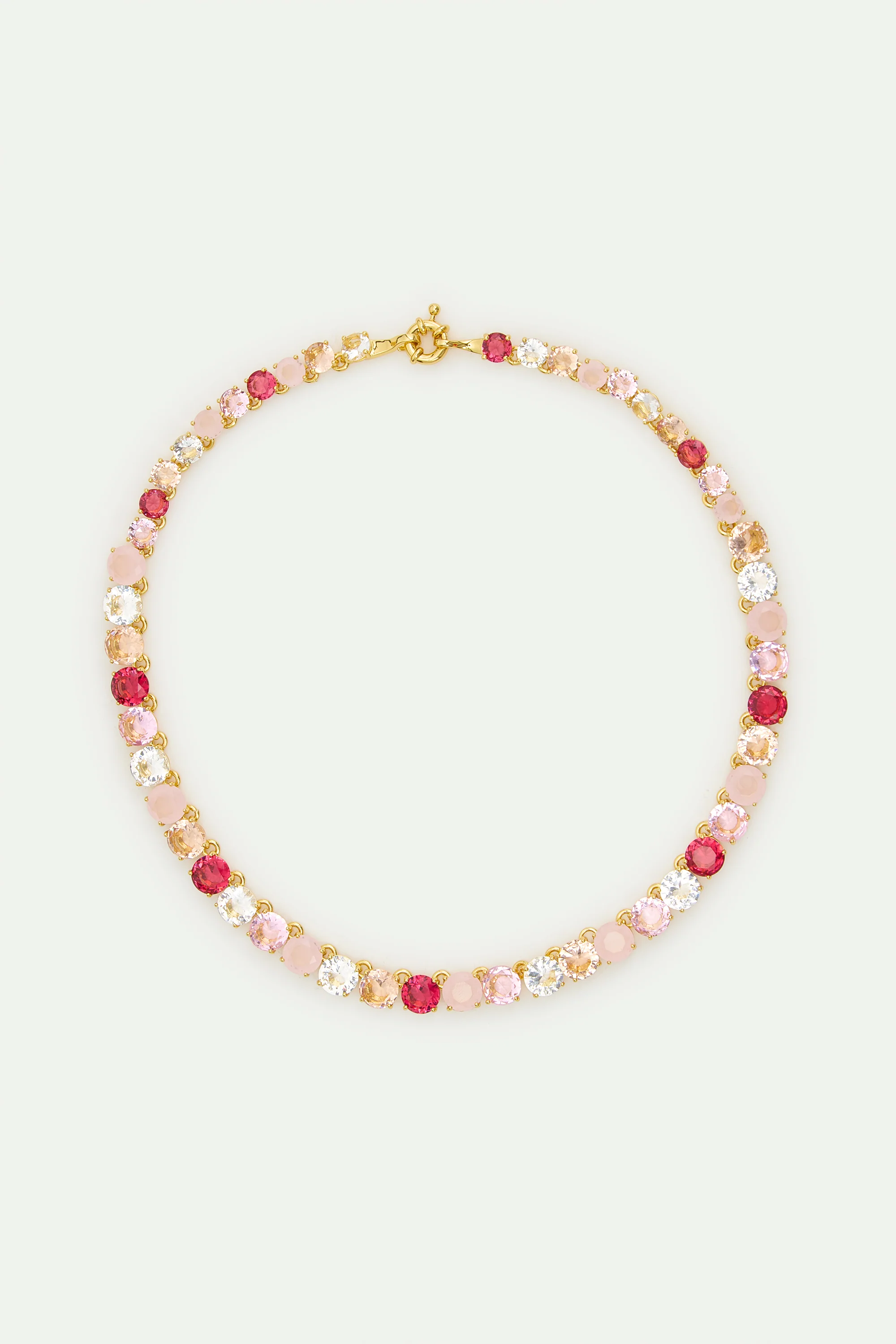 Gradient Pink Diamantine Choker with Round Stones - Image 3