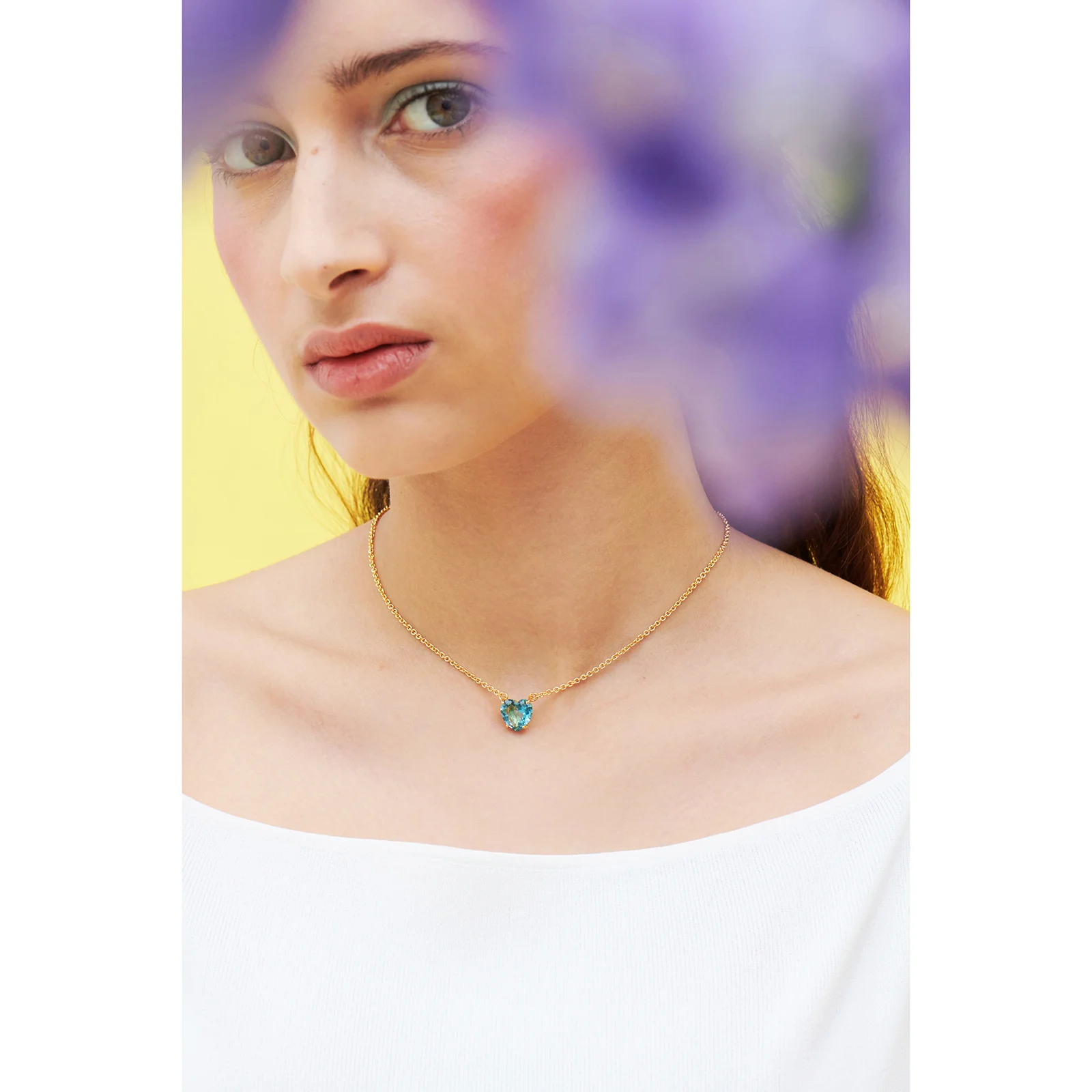 La Diamantine Acqua Azzura Heart Stone Pendant Necklace - Image 3