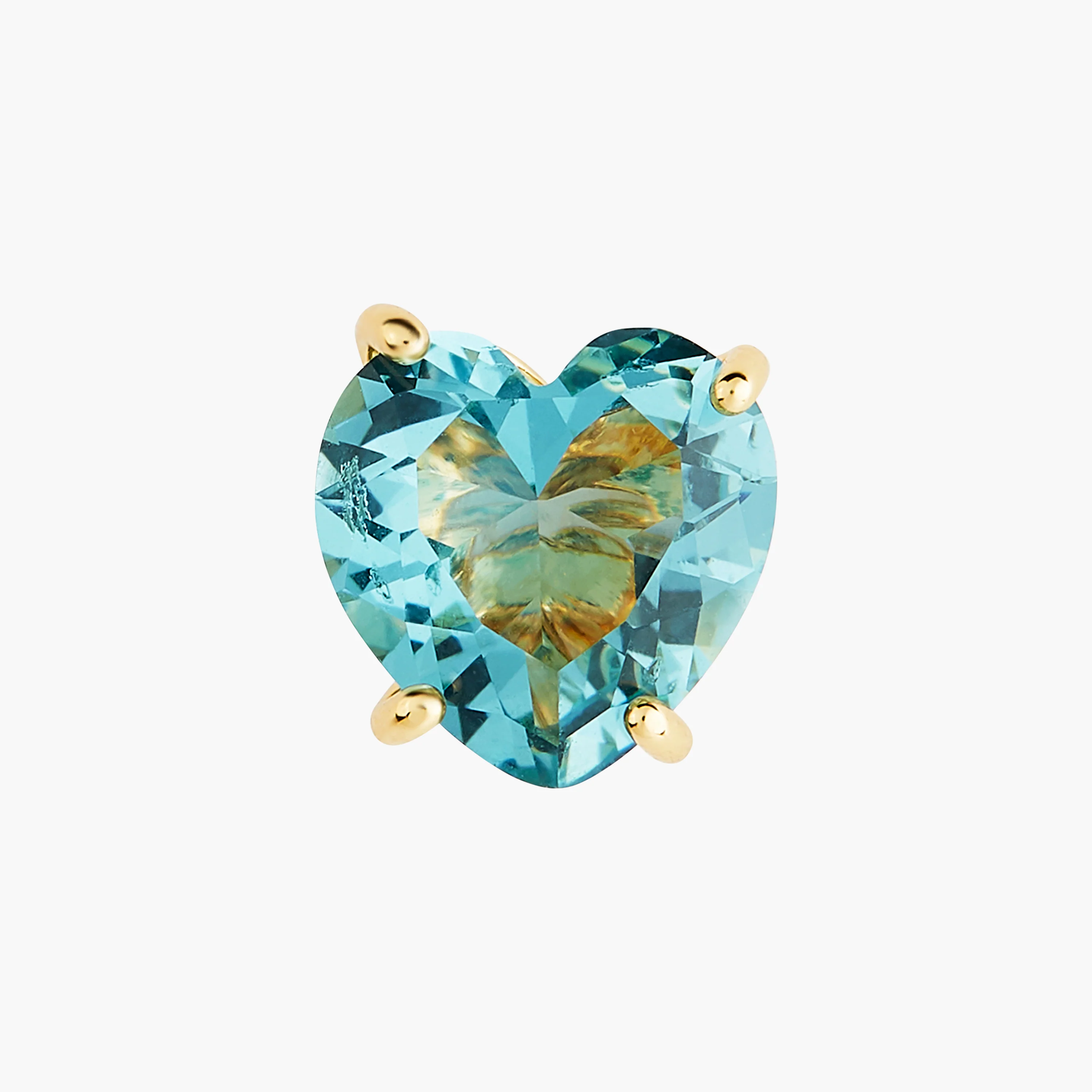 La Diamantine Acqua Azzura Heart Stud Earrings - Image 4