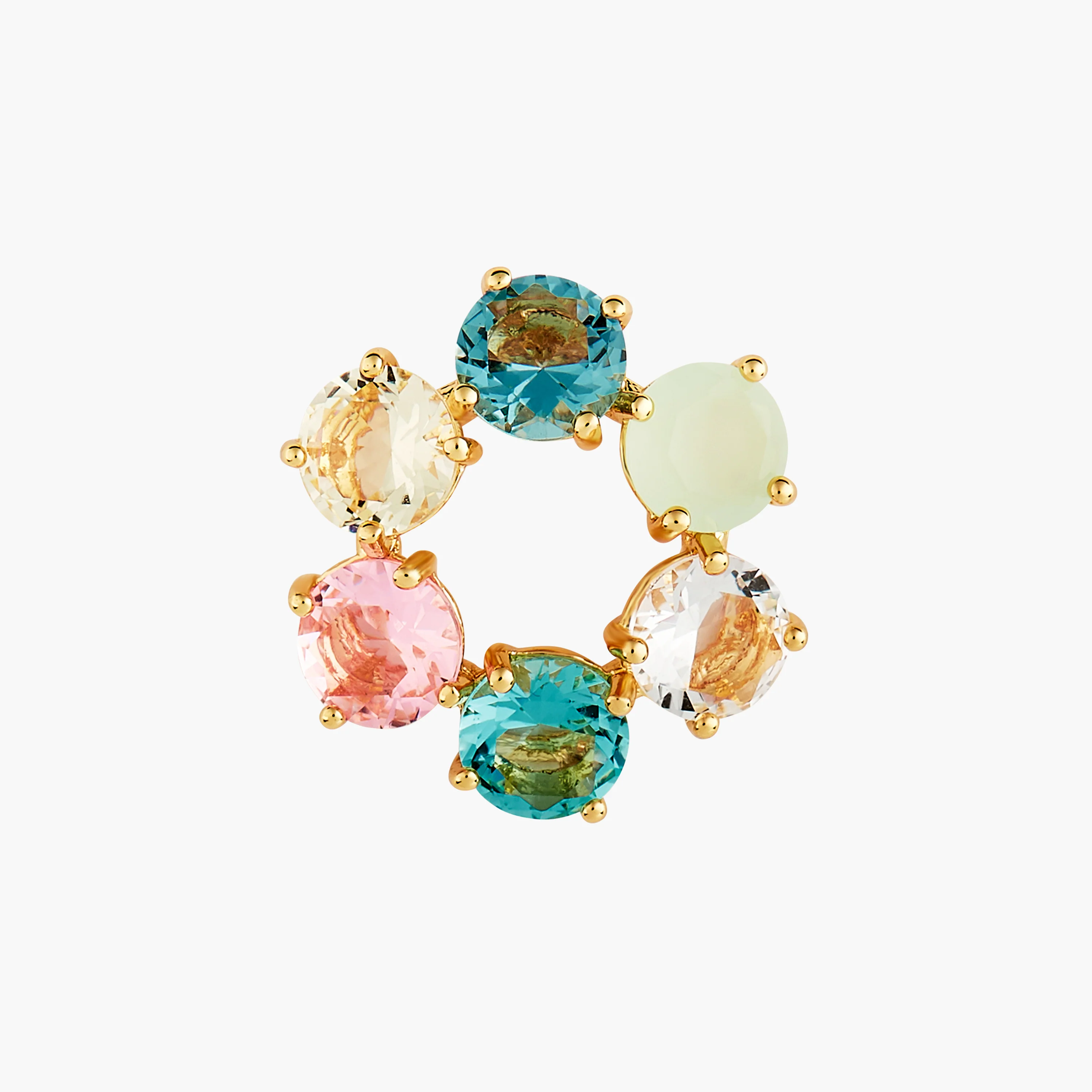La Diamantine Acqua Azzura Hoops Post Earrings - Image 4
