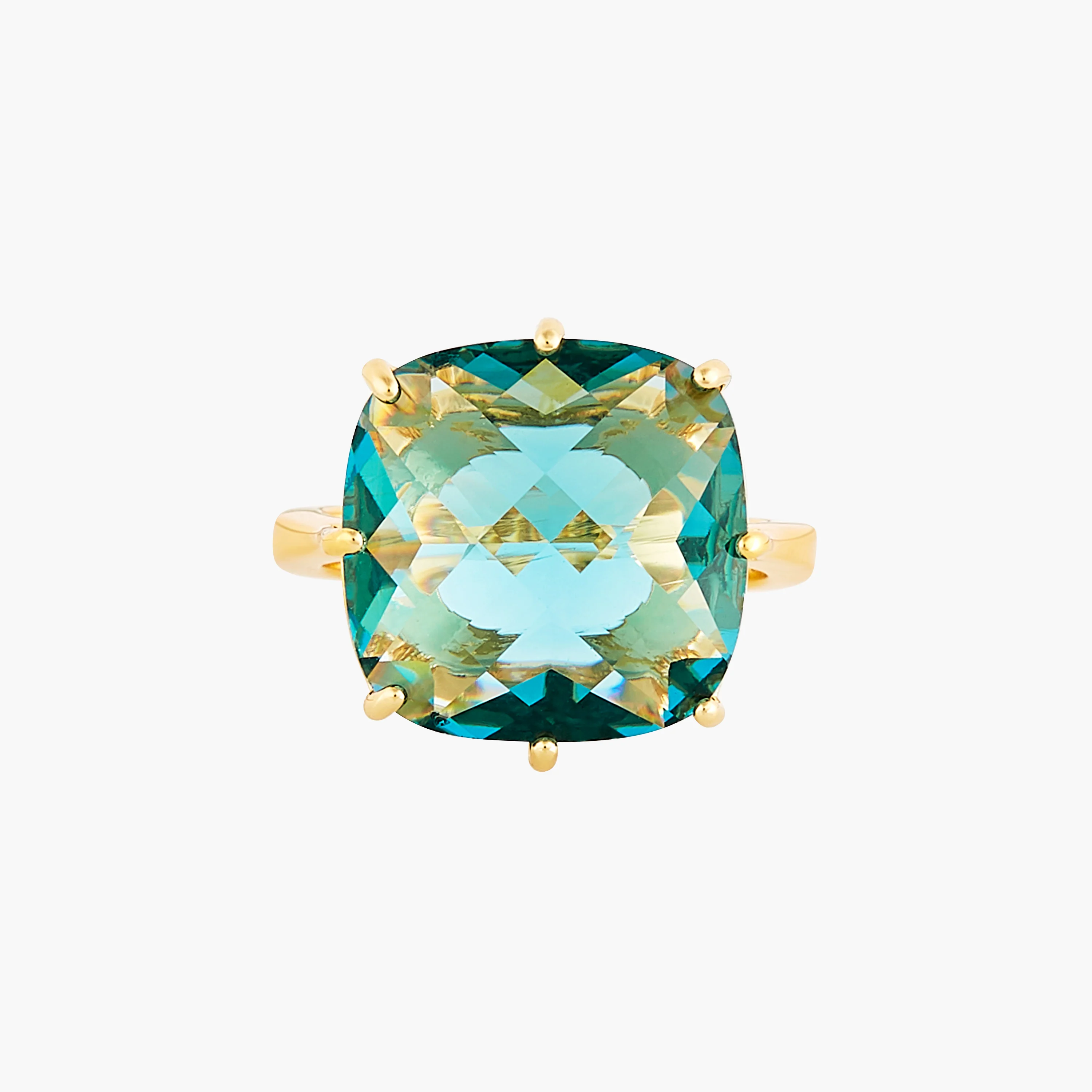 La Diamantine Acqua Azzura Square Stone Solitaire Ring - Image 4