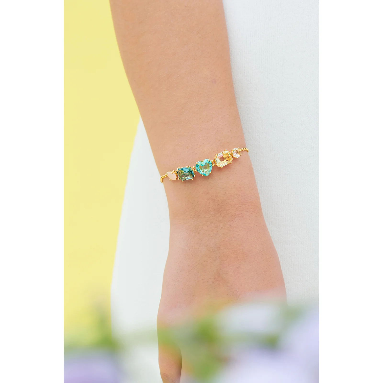 La Diamantine Acqua Azzura Stones Thin Bracelet - Image 3