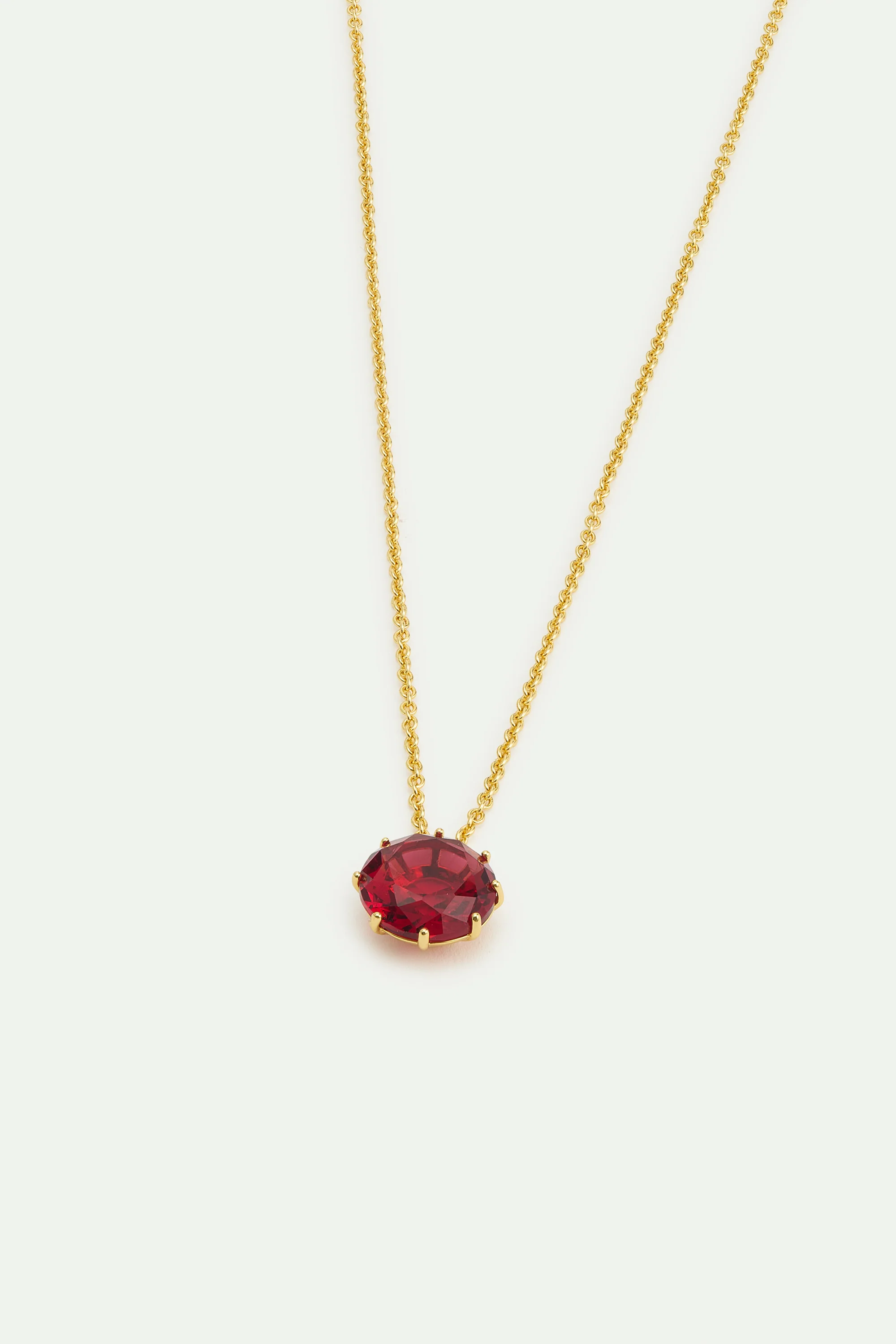 La Diamantine Fine Necklace with Dark Pink Round Stone - Image 2