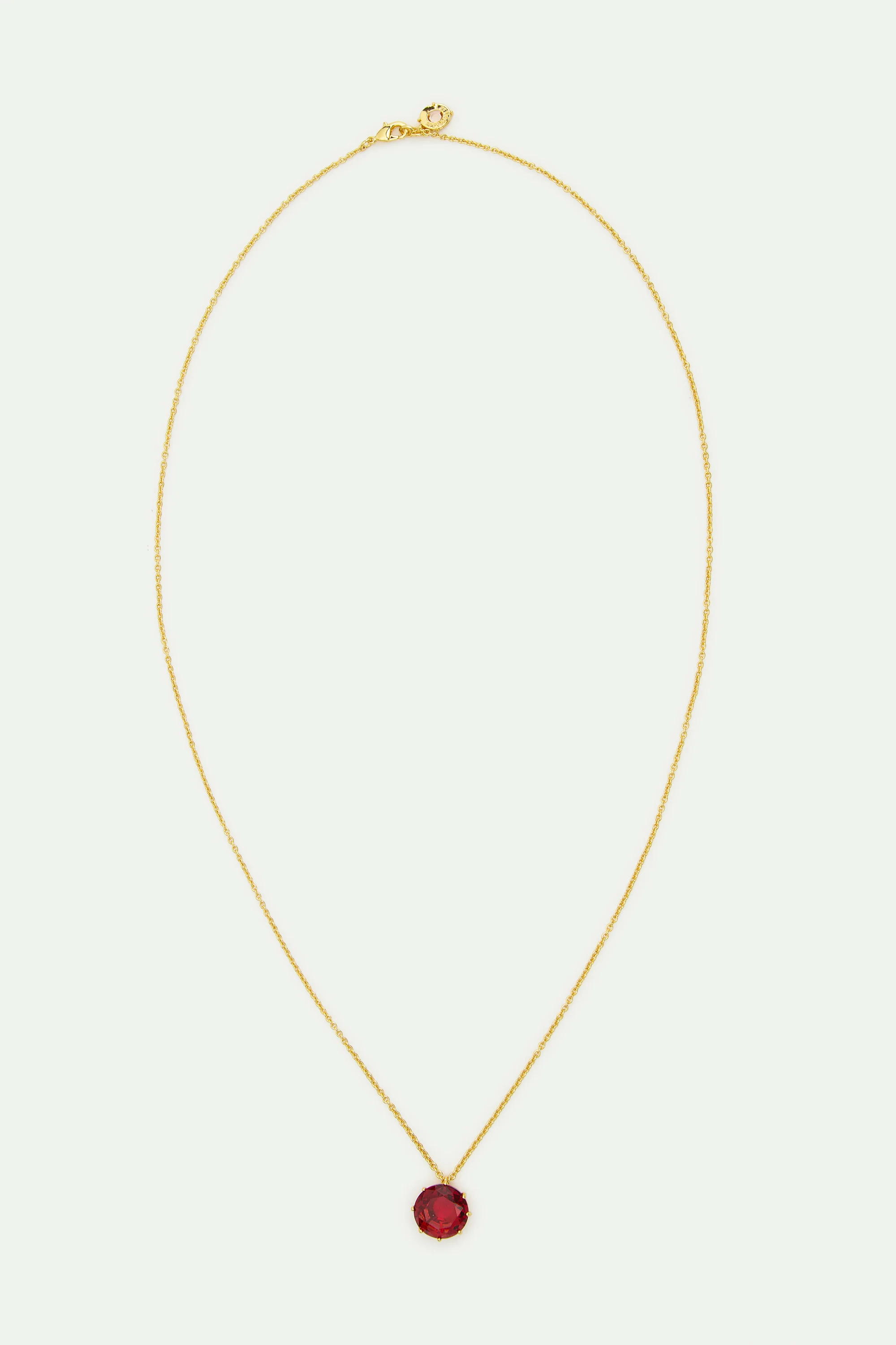 La Diamantine Fine Necklace with Dark Pink Round Stone - Image 3