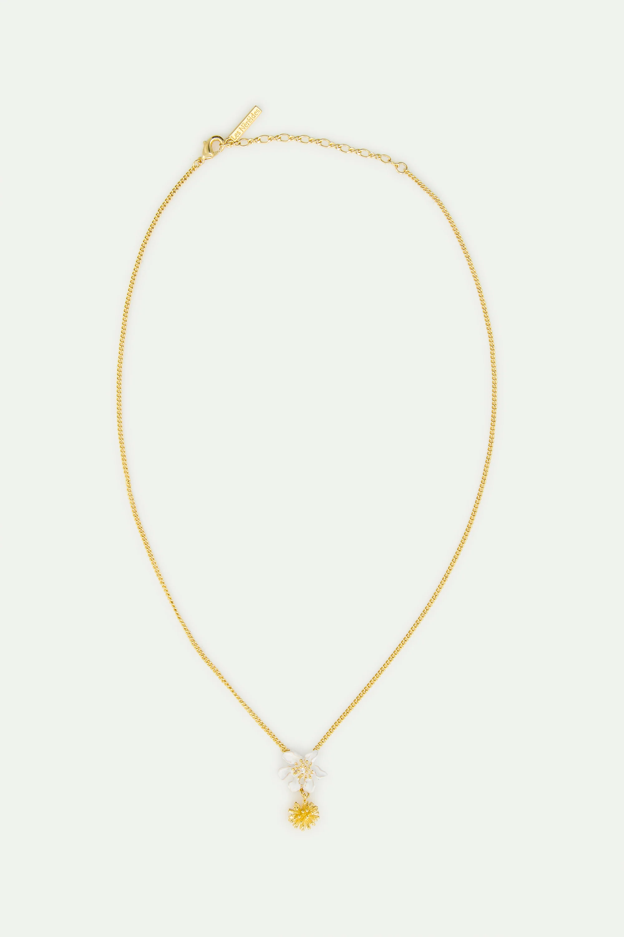 Large White Clematis and Japanese Kerria Necklace - Image 3