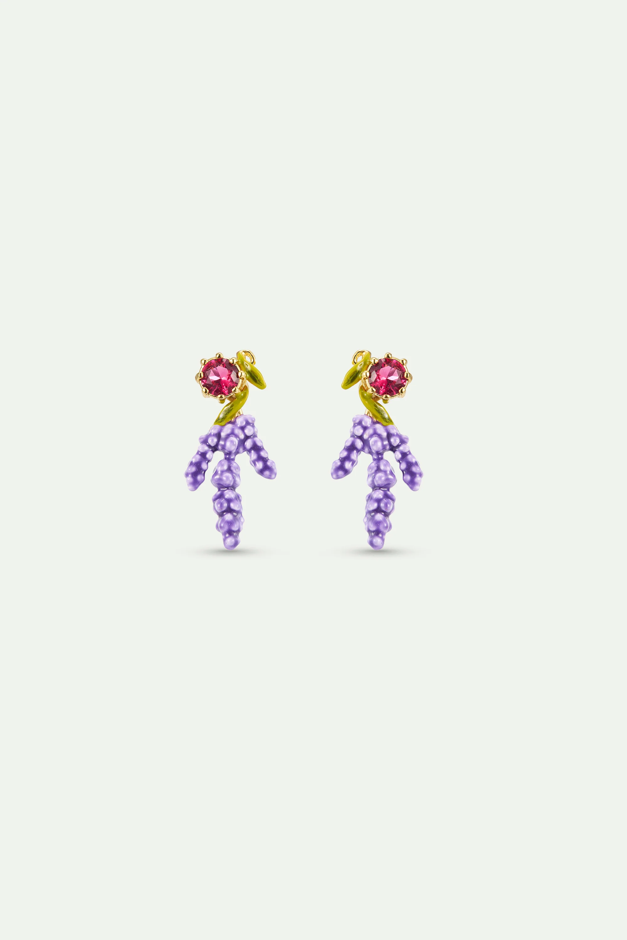 Lavender and Pink Stone Post Earrings