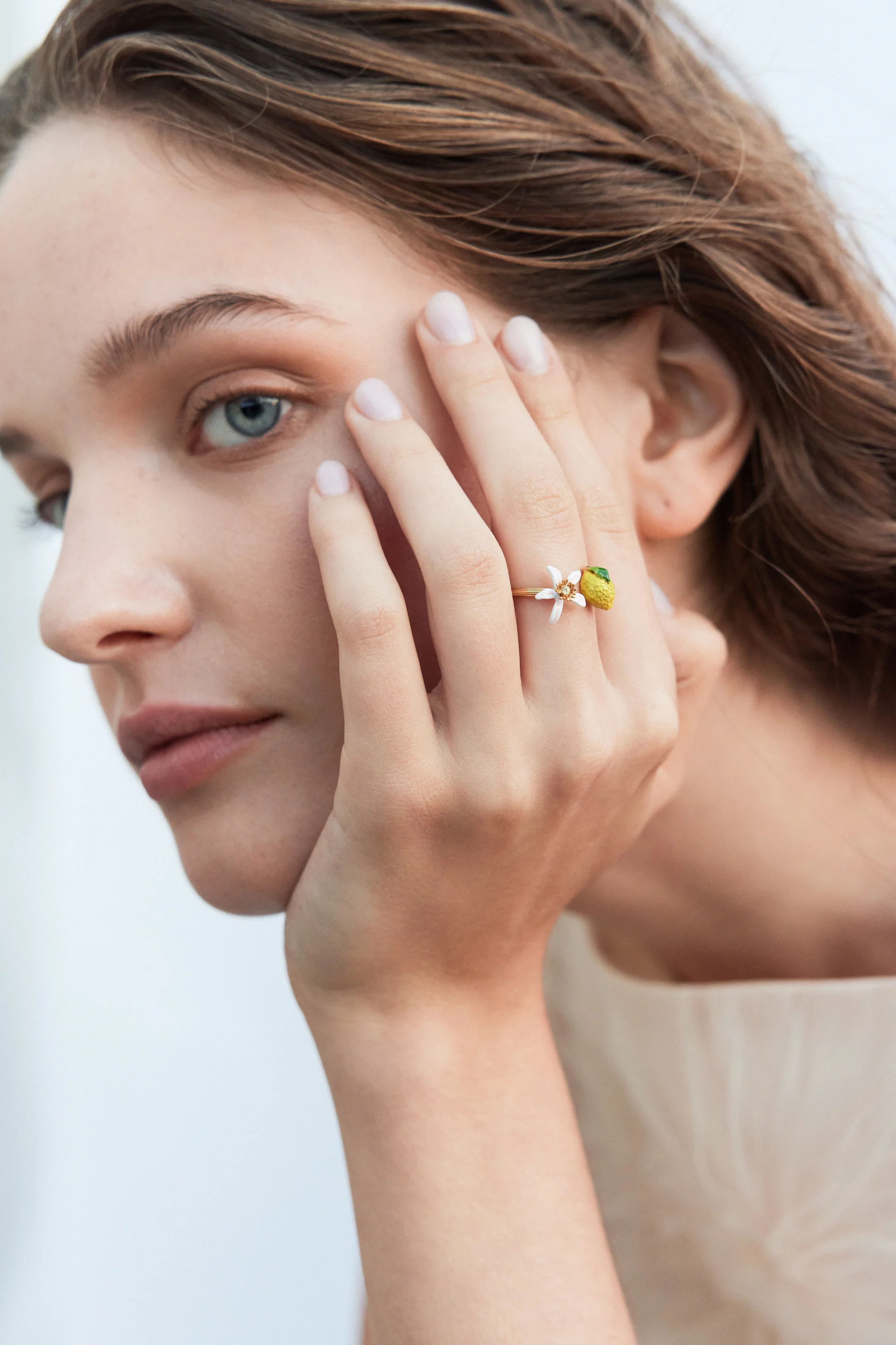 Lemon and Lemon Blossom Adjustable Ring - Image 4