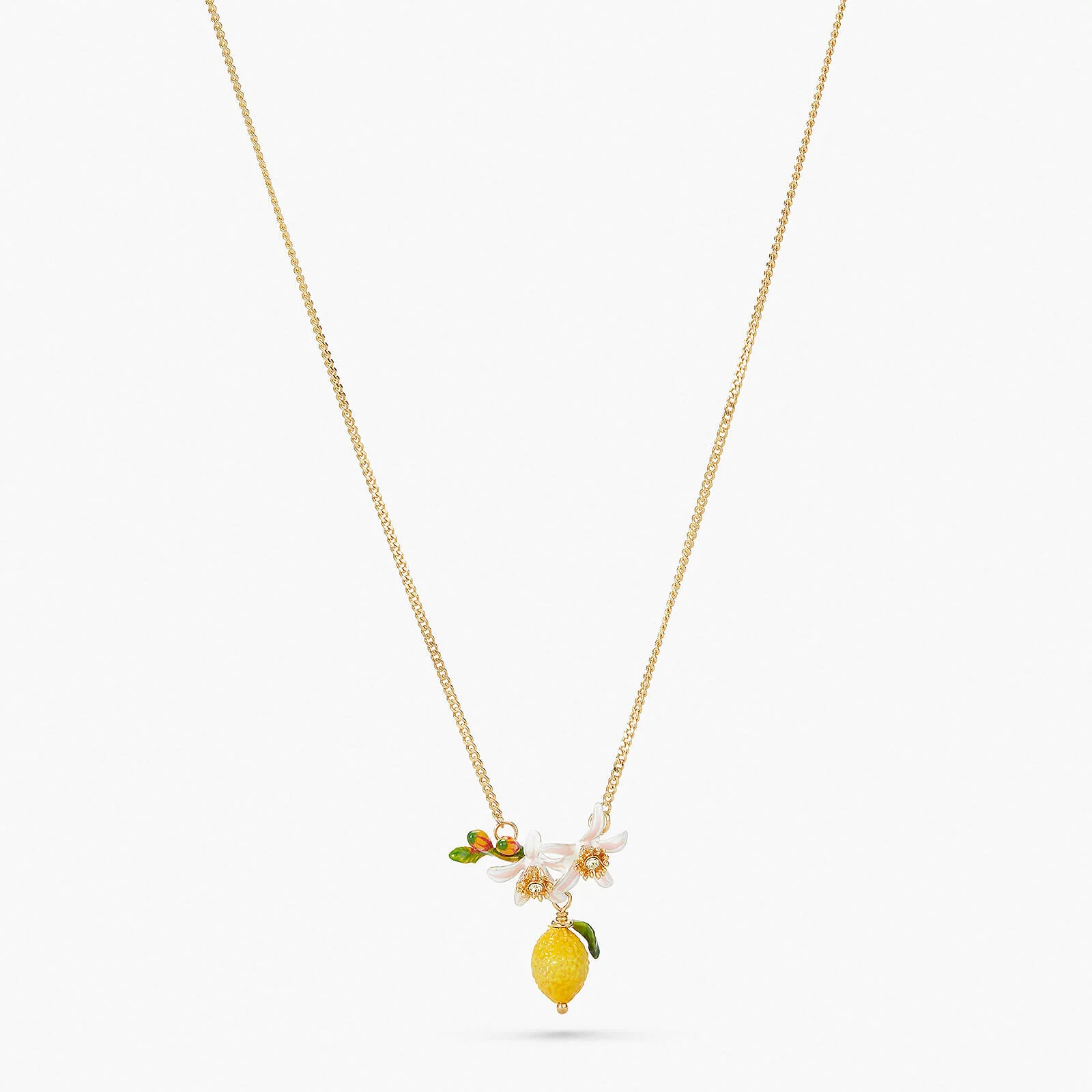 Lemon, Flower Bud and Lemon Blossom Necklace - Image 4