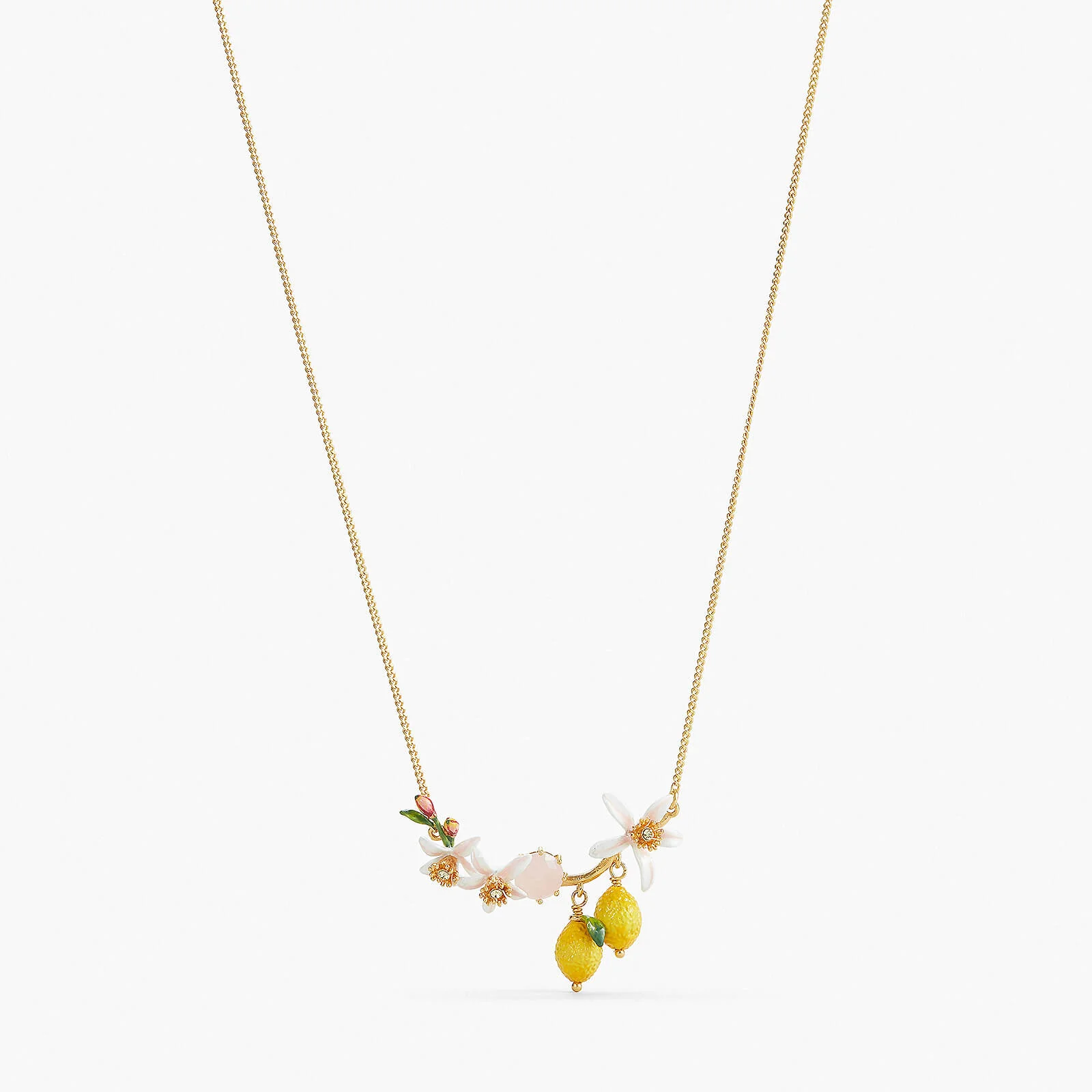 Lemons, Flower Buds and Lemon Blossom Statement Necklace - Image 2