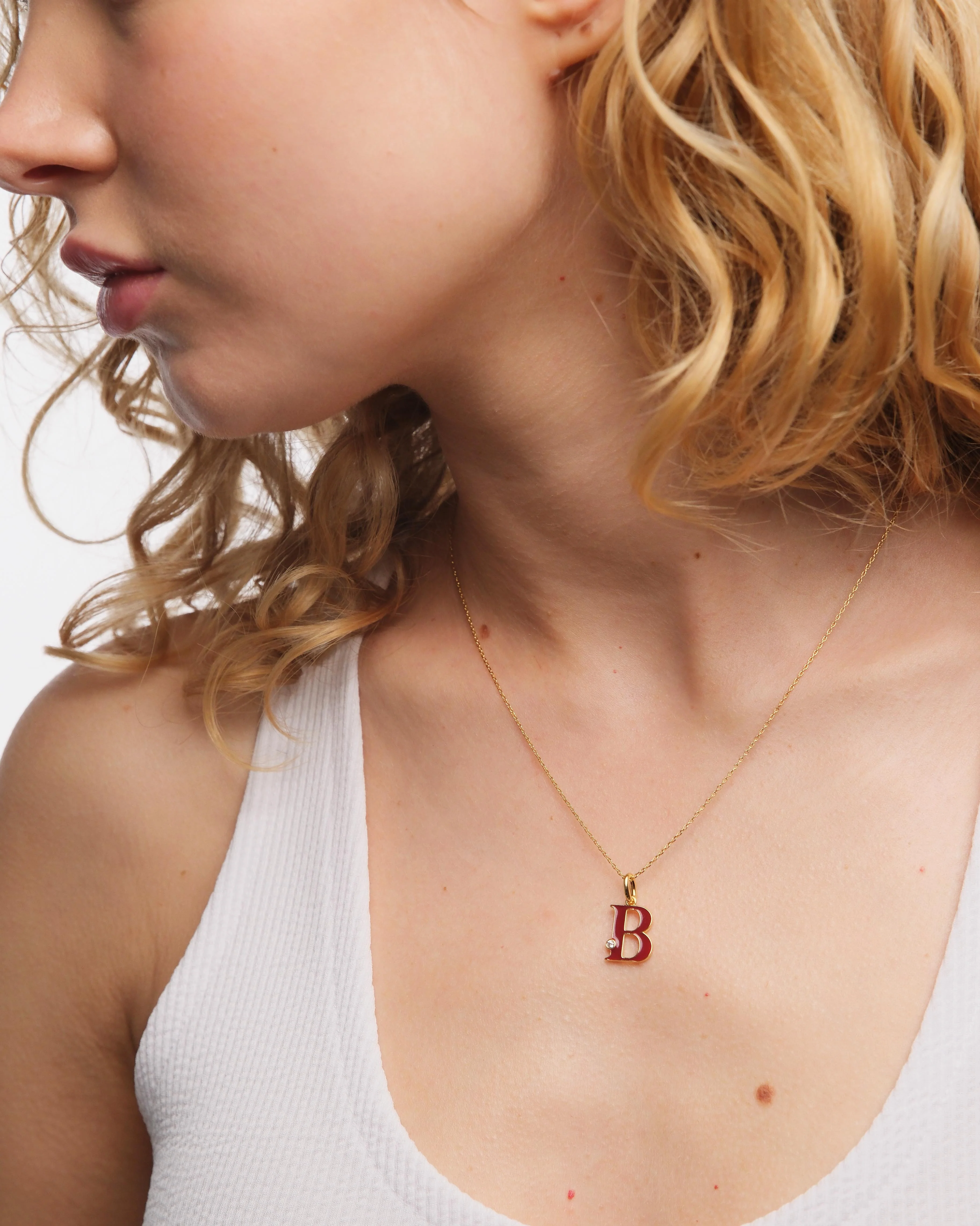 Letter B Pendant Necklace - Image 4