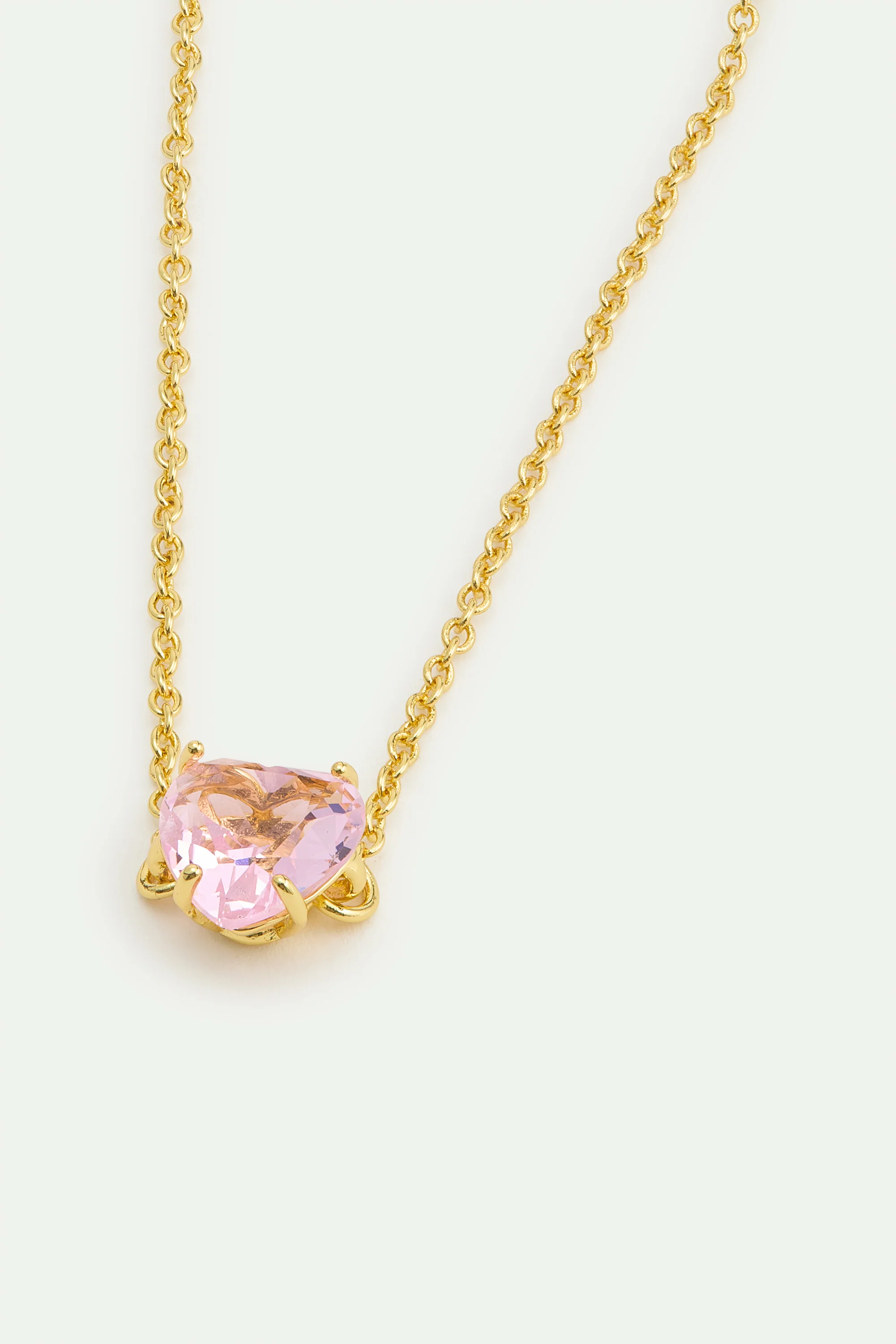 Light Pink Diamantine Fine Bracelet with Heart-Shaped Stone - Image 2
