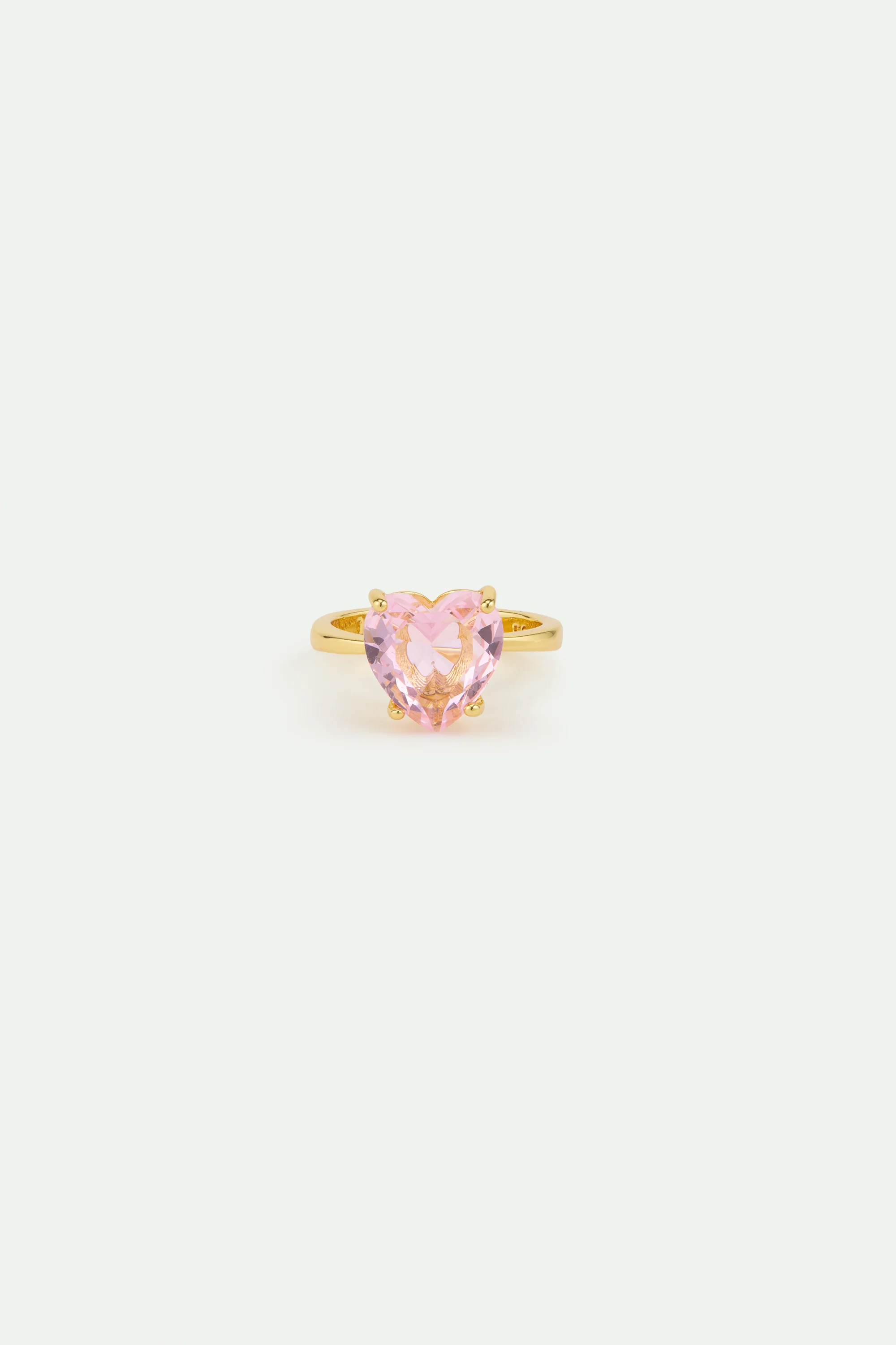 Light Pink Diamantine Heart-Shaped Ring - Image 2