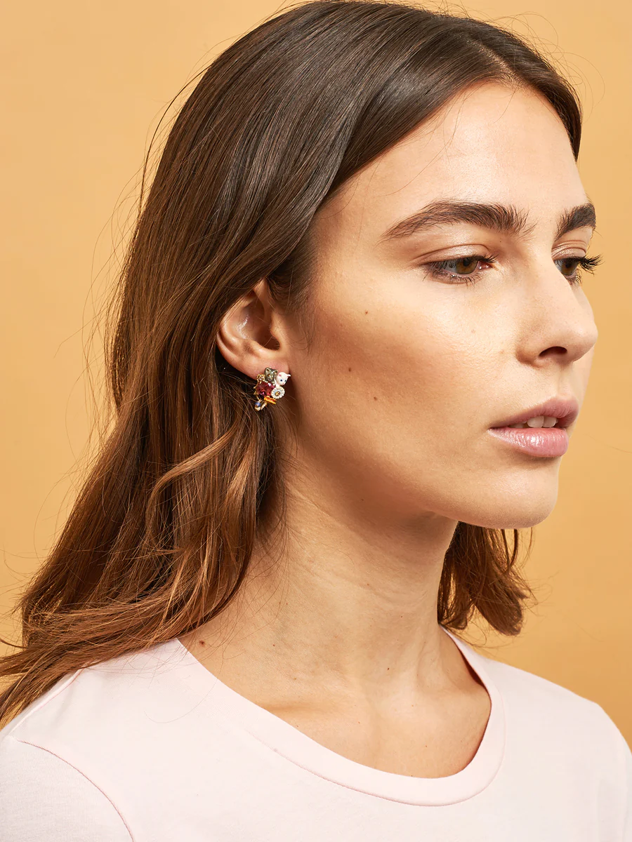 Little Cats Duo with Faceted Glass and Charms Earrings ✨As Seen on Taylor Swift✨ - Image 4