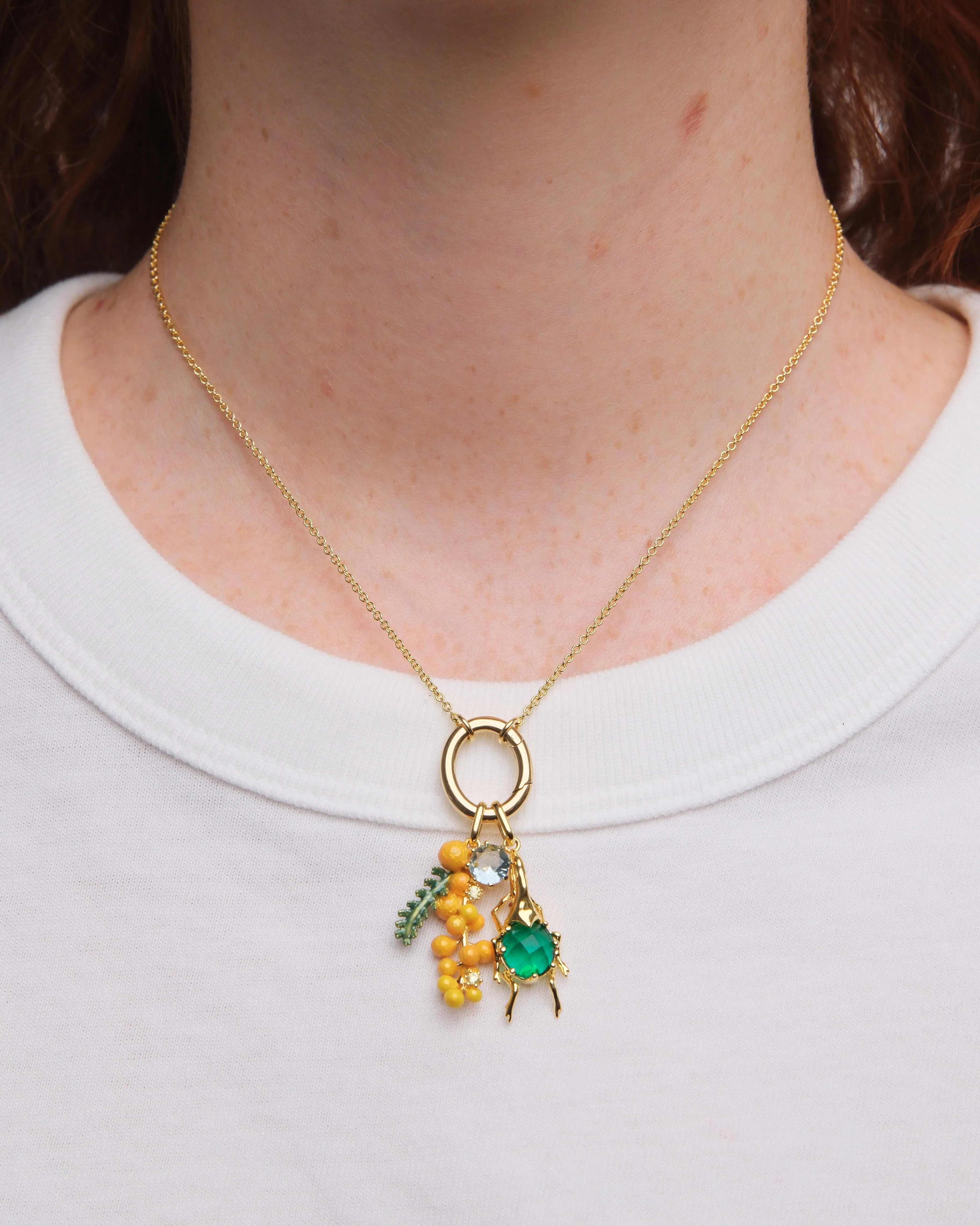 Mimosa and Faceted Glass Pendant - Image 3