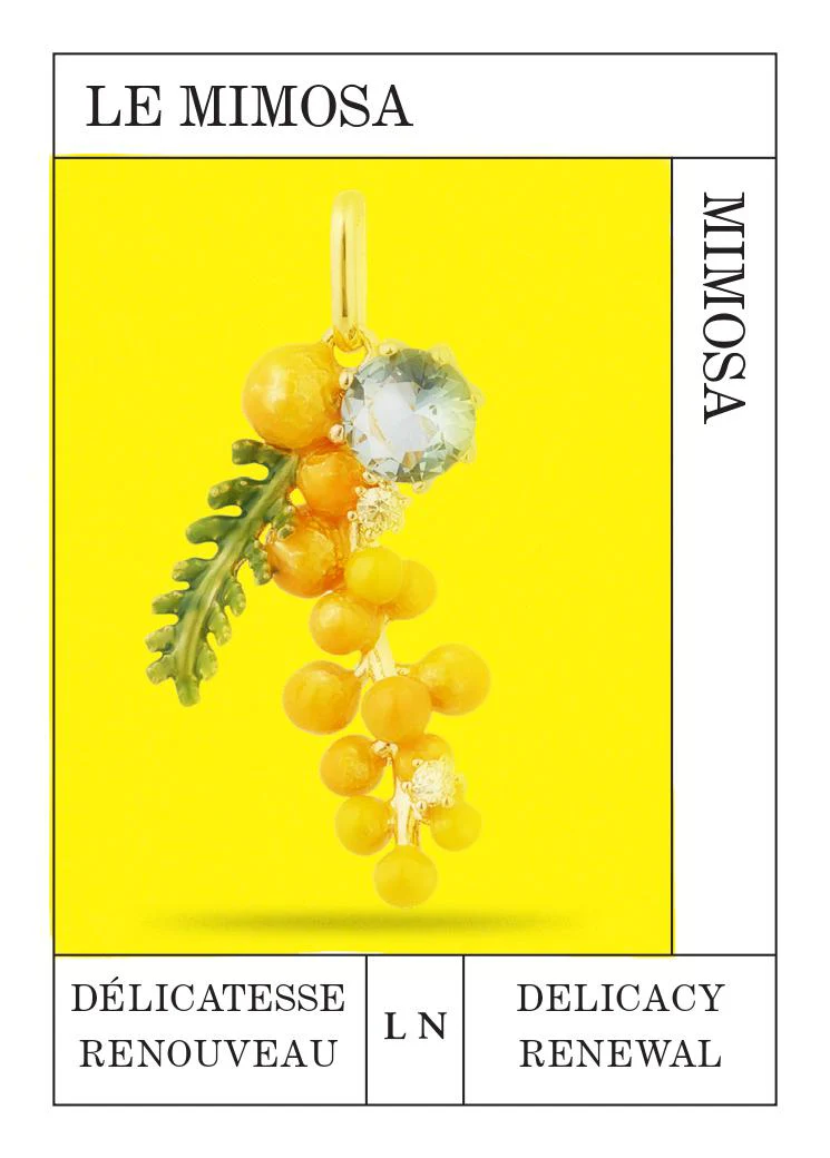 Mimosa and Faceted Glass Pendant - Image 4