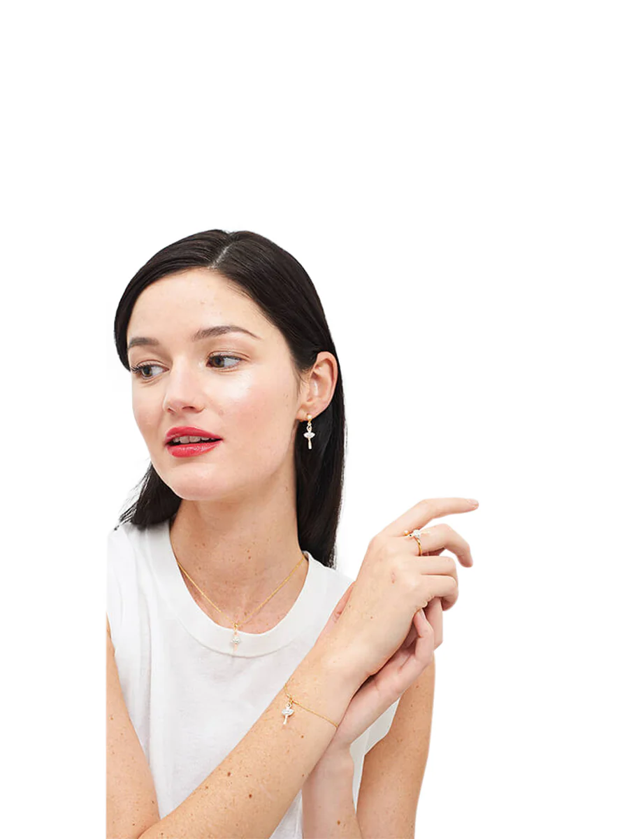MINI LUXURY PAS DE DEUX MINI BALLERINA WITH SILVER CRYSTALS NECKLACE - Image 3