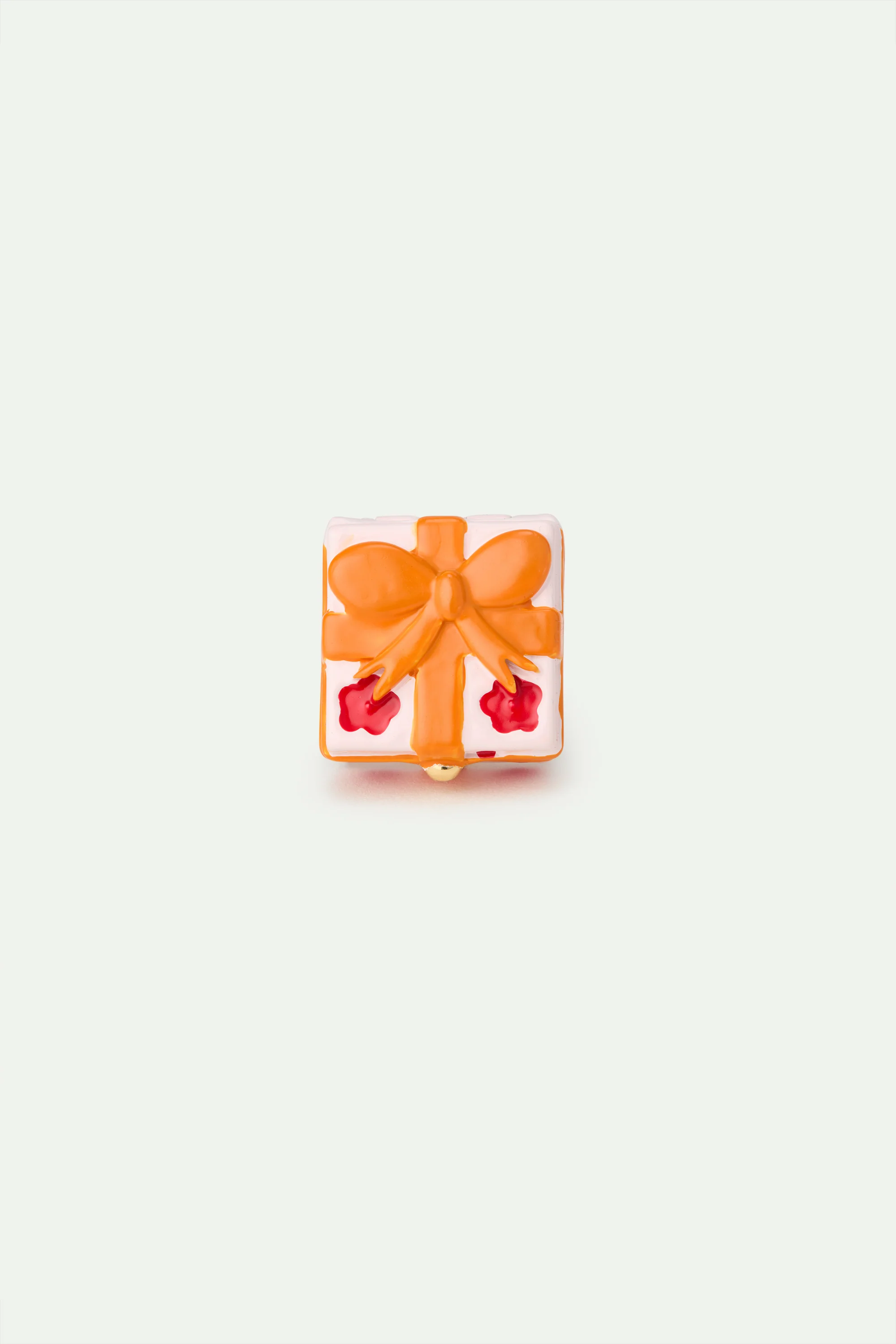 N2 Adjustable ring with Pink Gift Box, Red Flower and Orange Bow - Image 3
