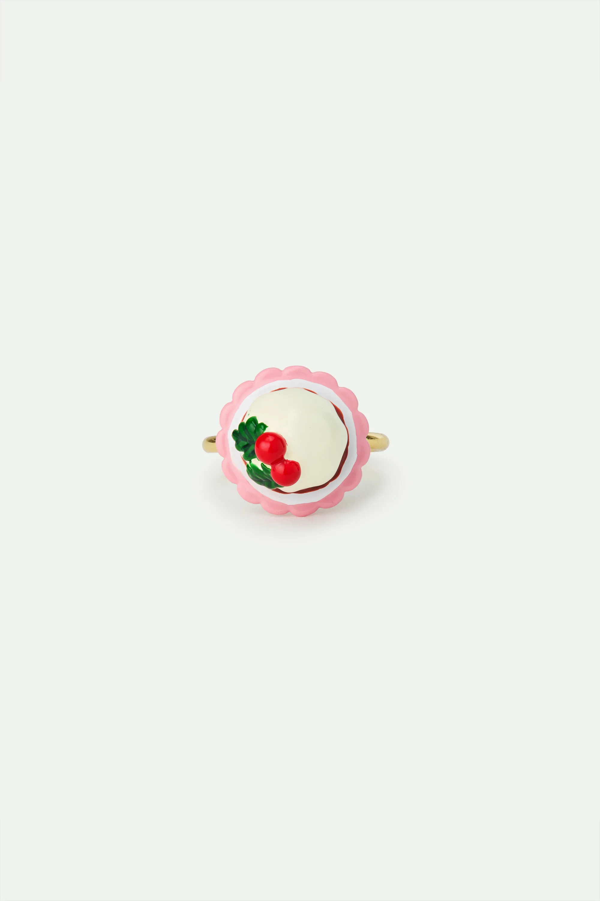 N2 Adjustable Ring with Pudding and Red Faceted Crystal Bead - Image 2
