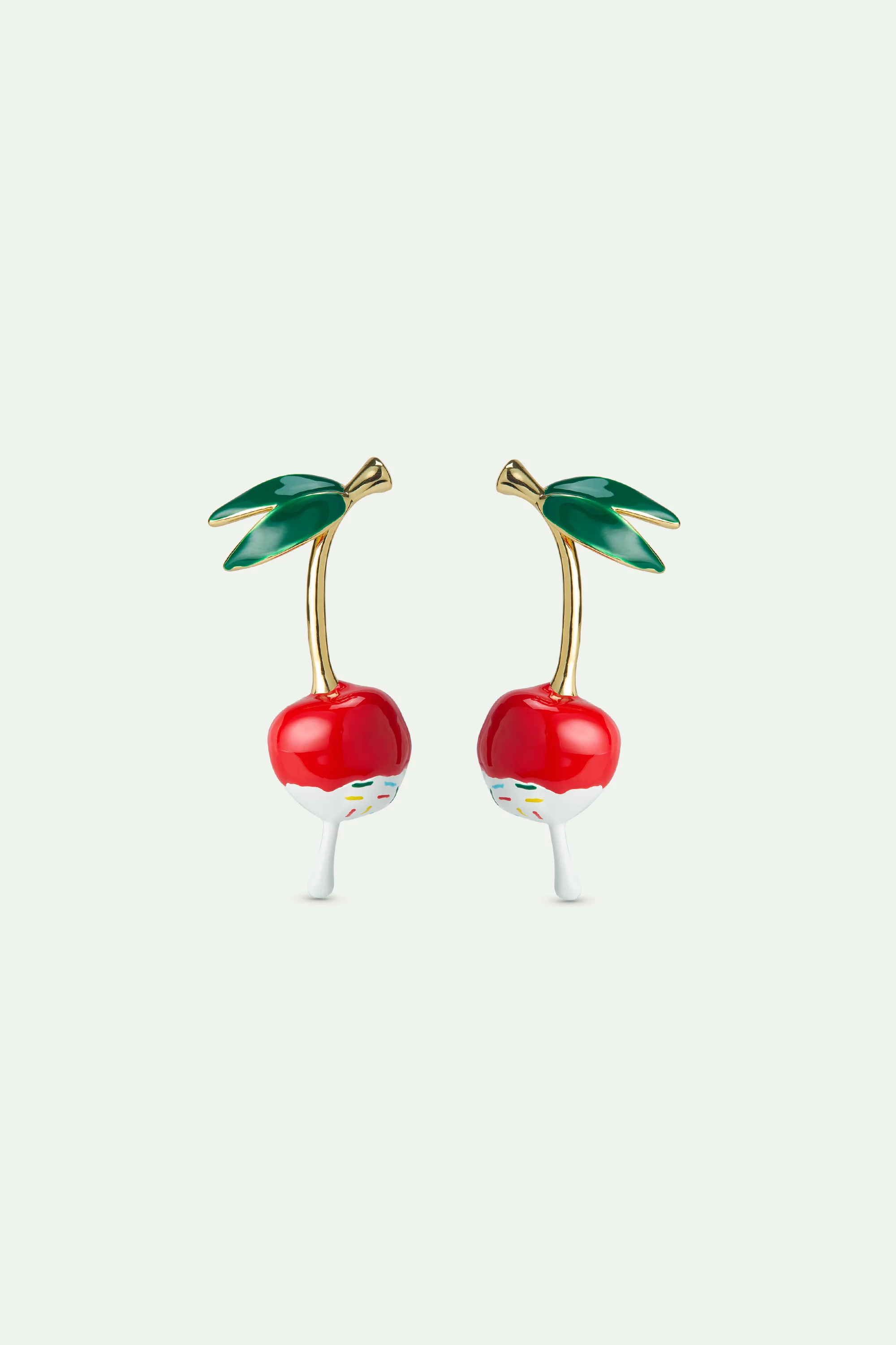 N2 Cherry and Whipped Cream Clip-On Earrings