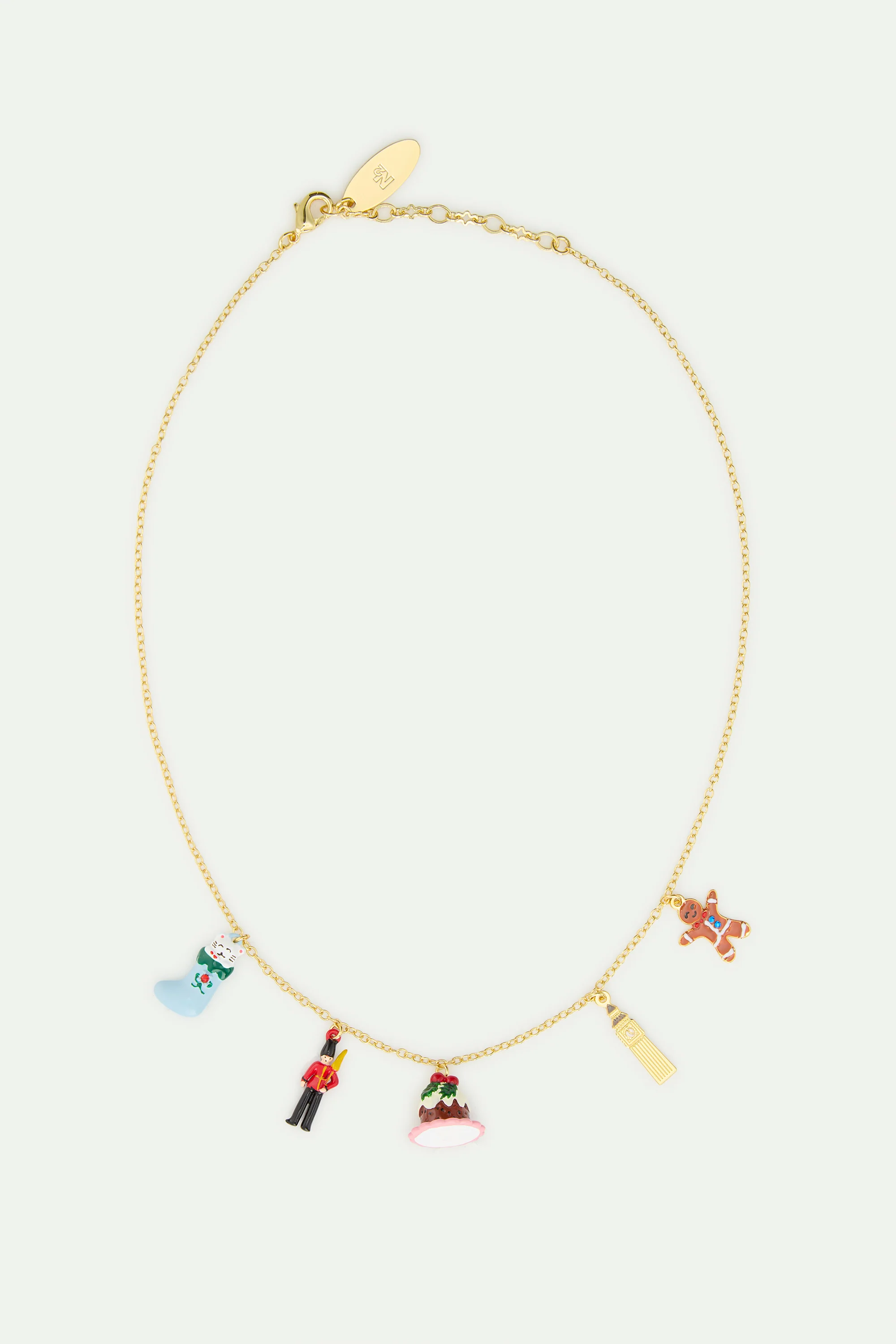 N2 Christmas Stocking, King's Guard, Christmas Pudding, Big Ben and Gingerbread Man Charm Necklace - Image 3