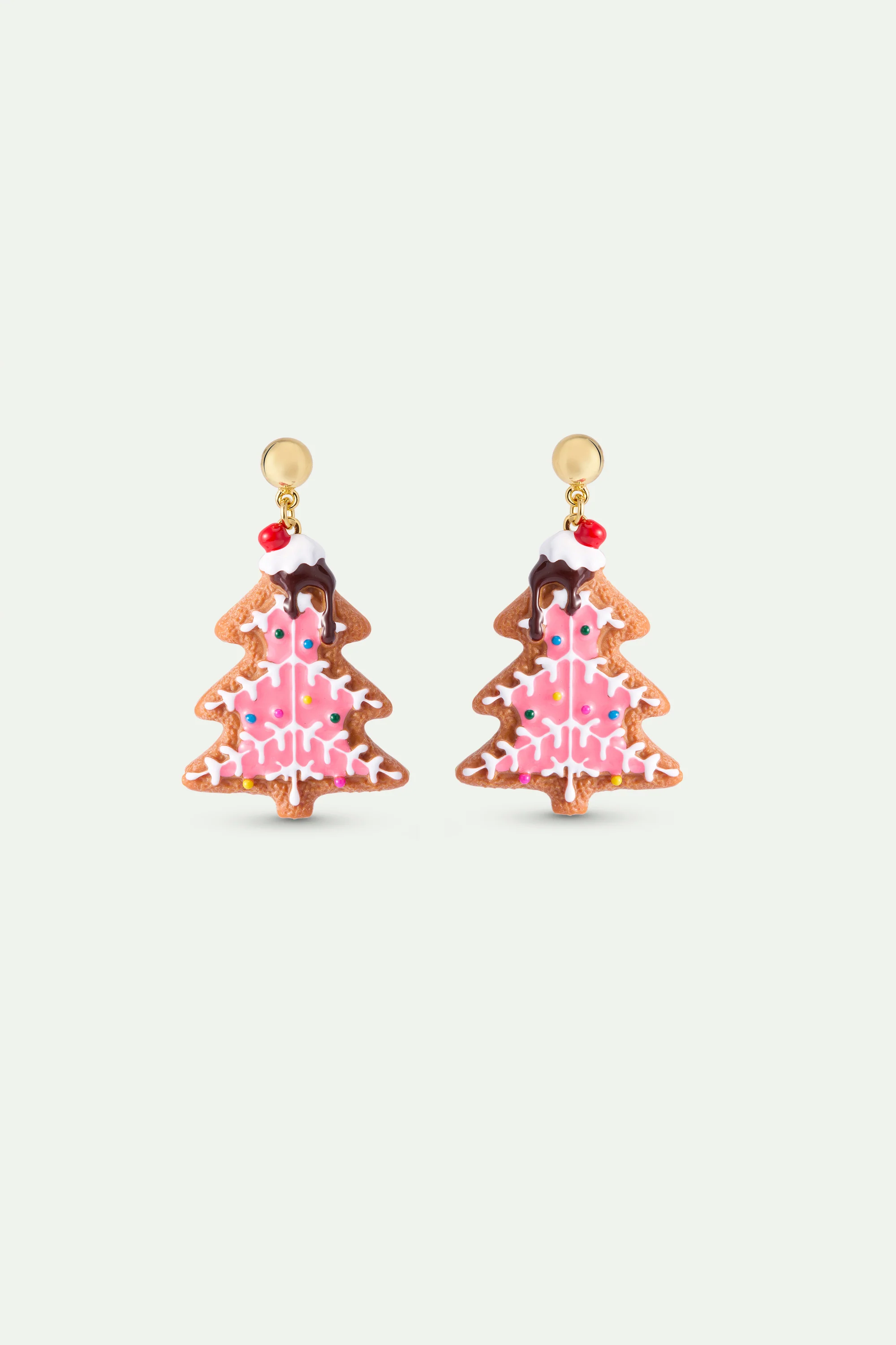 N2 Gingerbread Christmas Tree Post Earrings