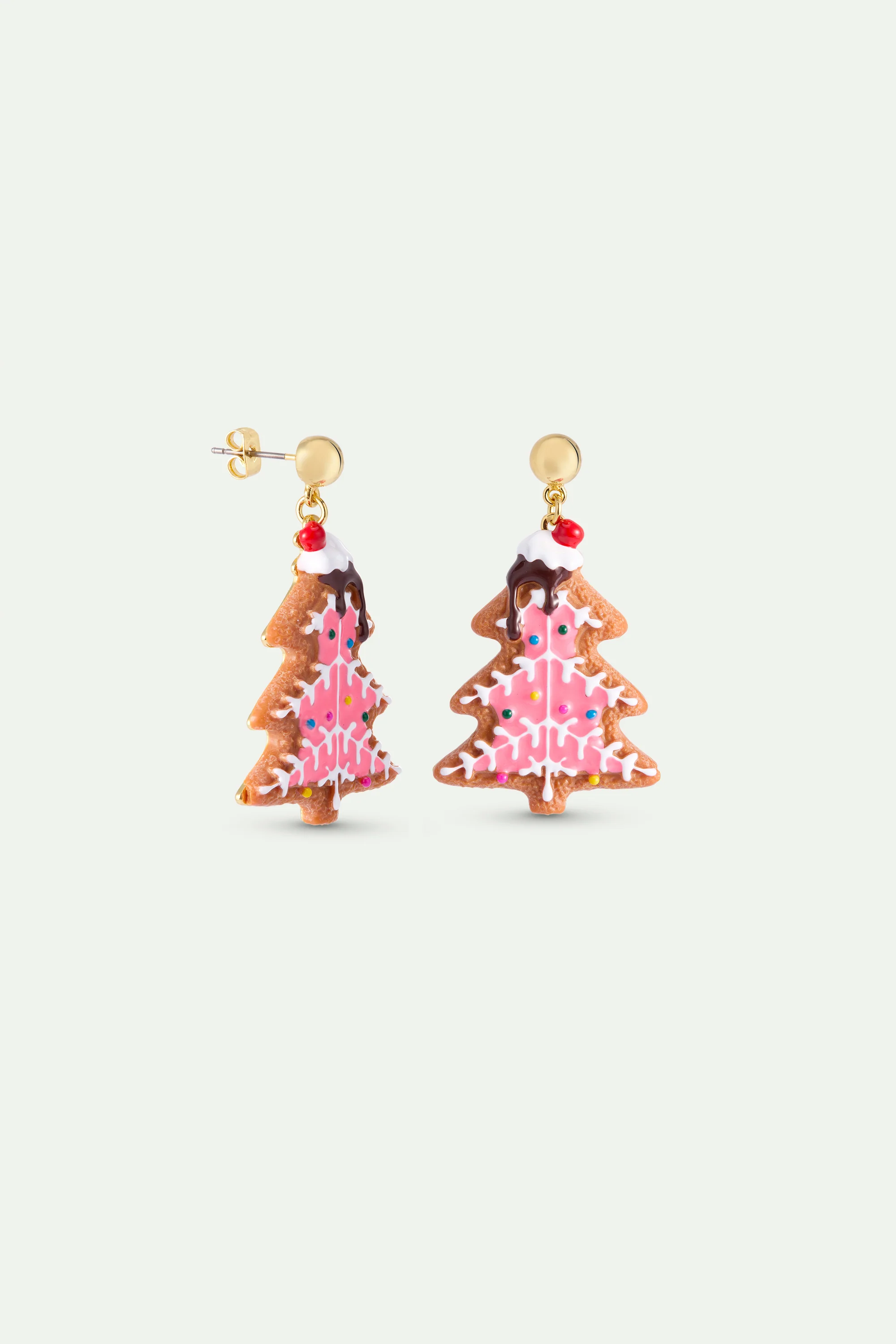 N2 Gingerbread Christmas Tree Post Earrings - Image 2