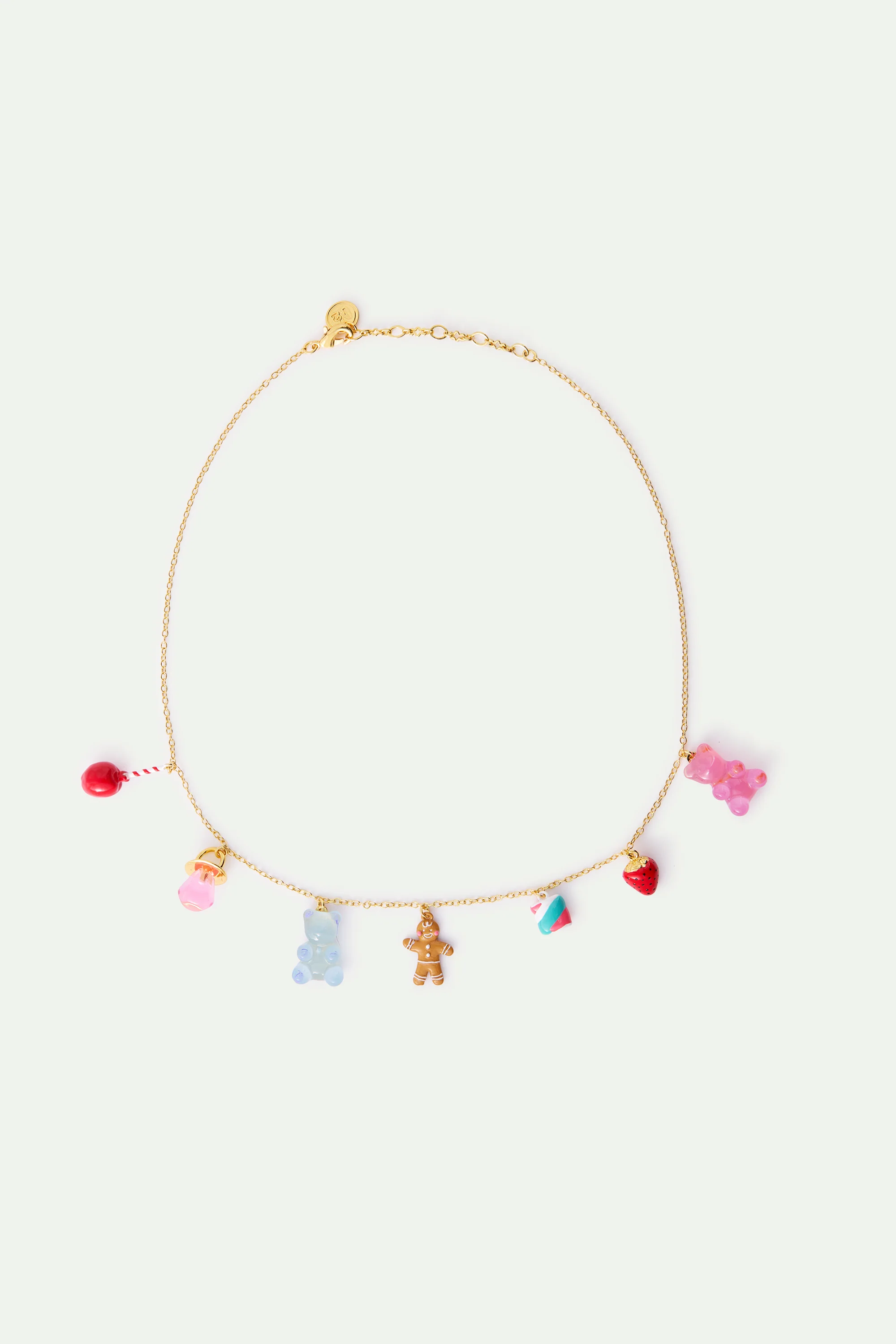N2 Gingerbread Man, Marshmallow Bear, Lollipop and Strawberry Pendant Necklace - Image 3