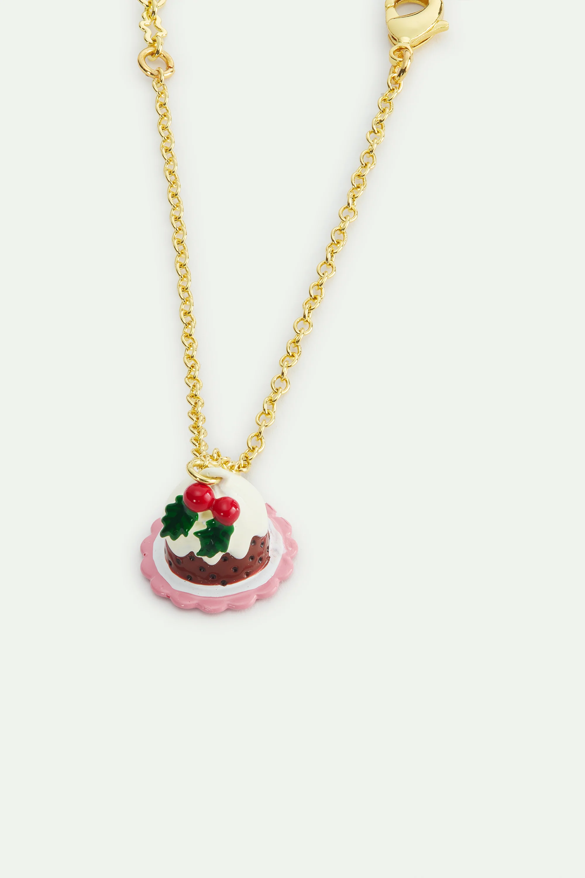 N2 Pendant Bracelet with Christmas Pudding and Faceted Red Crystal Bead - Image 2