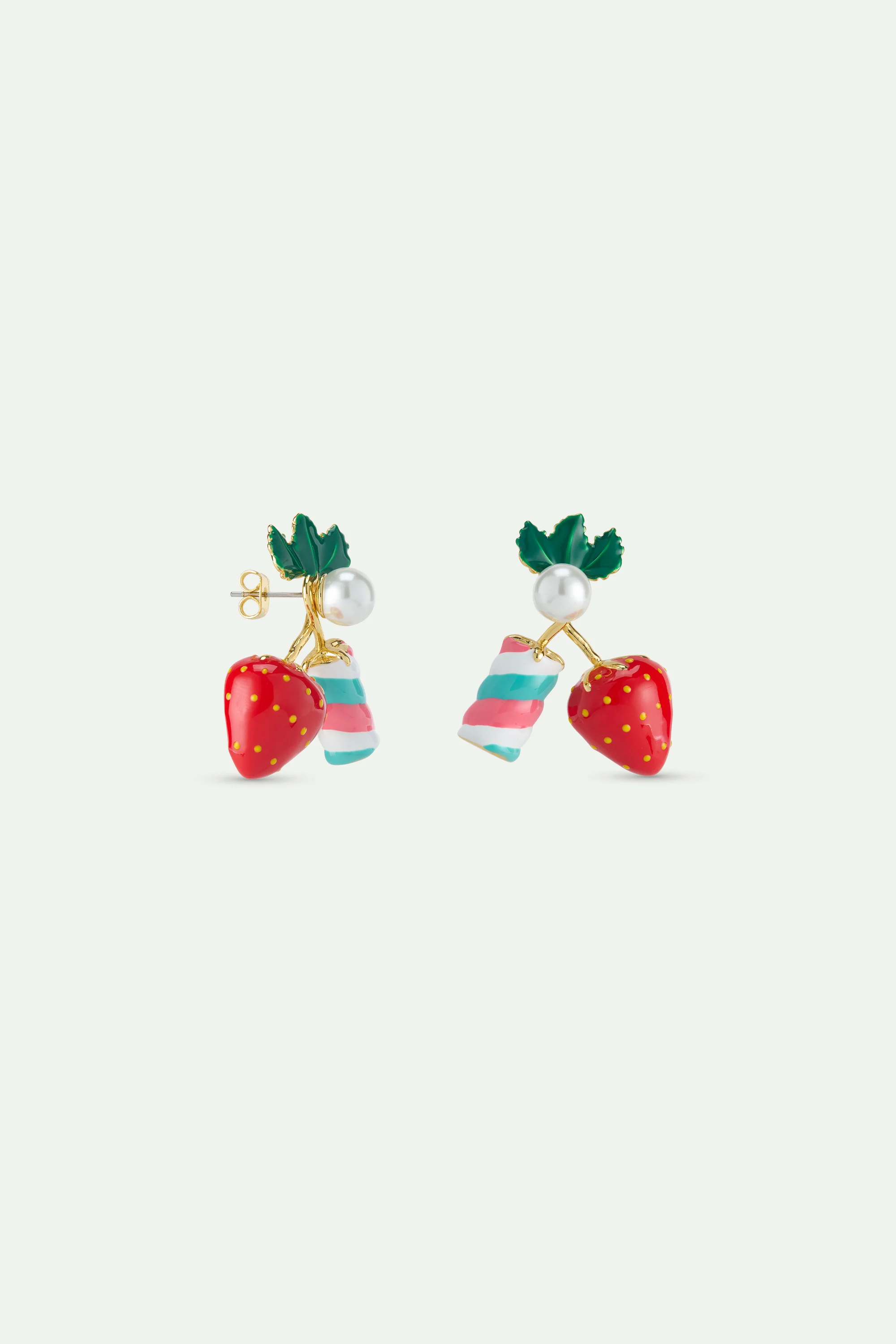 N2 Strawberry and Marshmallow Post Earrings - Image 2