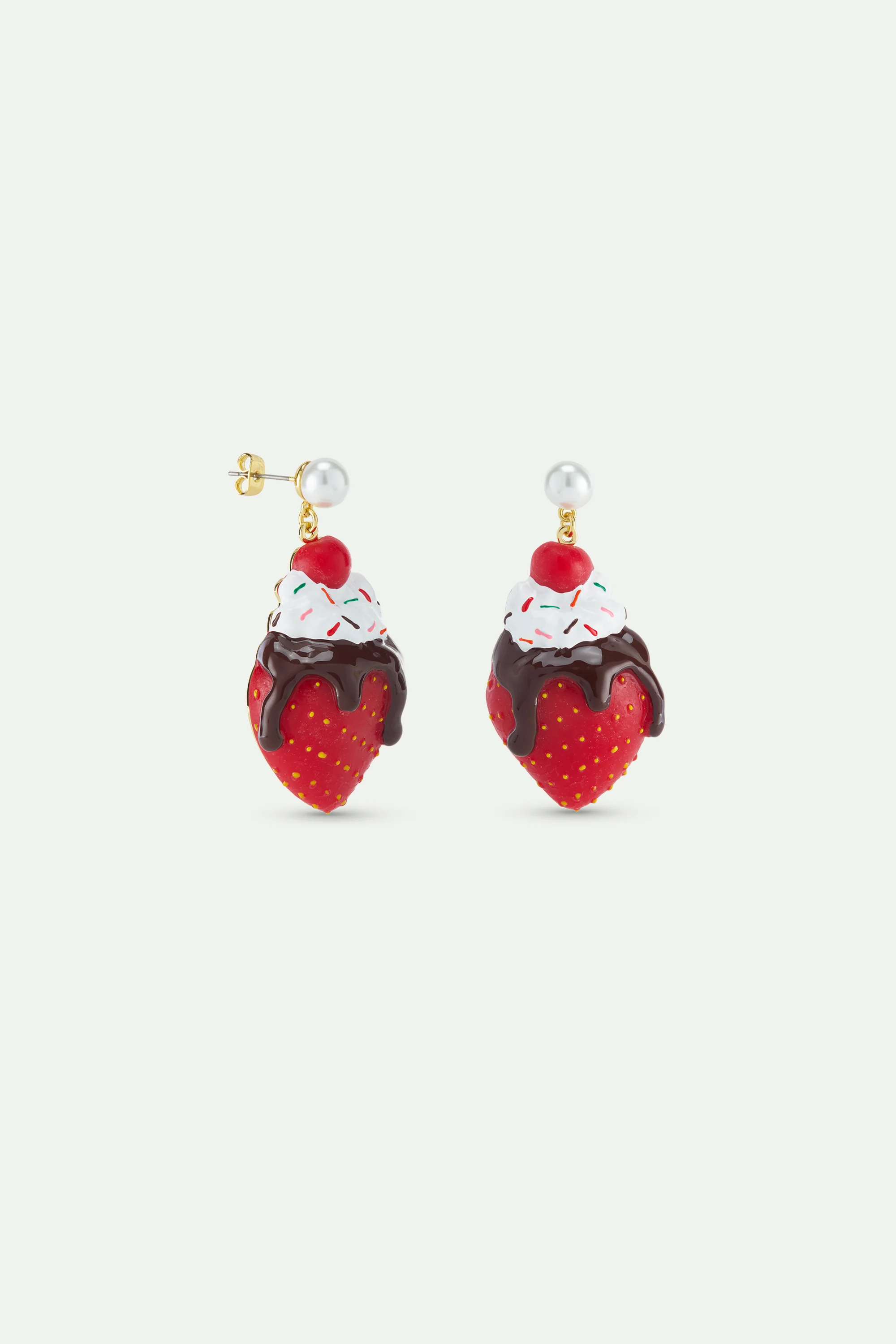 N2 Sundae Ice Cream and Strawberry Post Earrings - Image 2