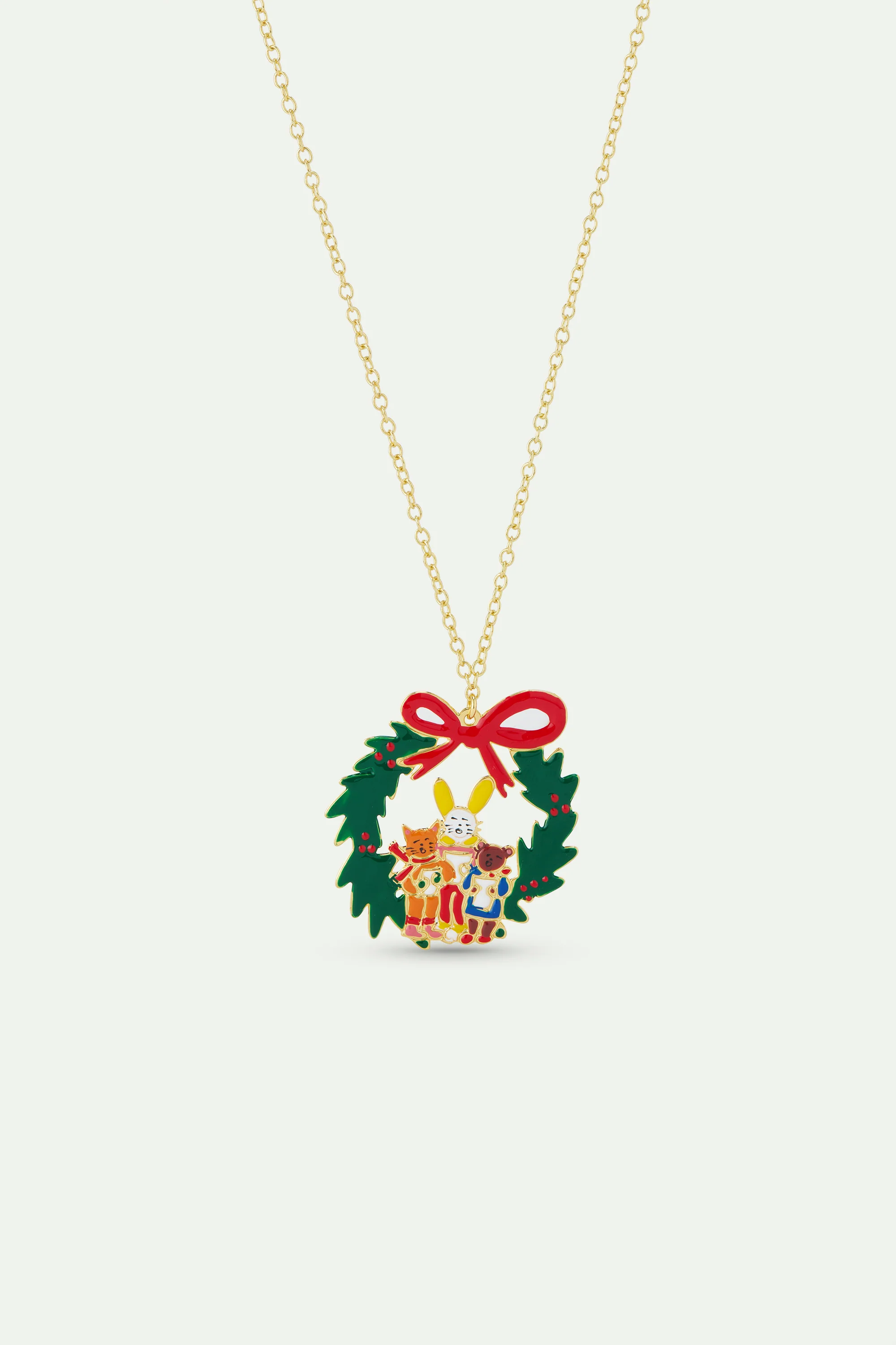 N2 Wreath and Christmas Carols Pendant Necklace