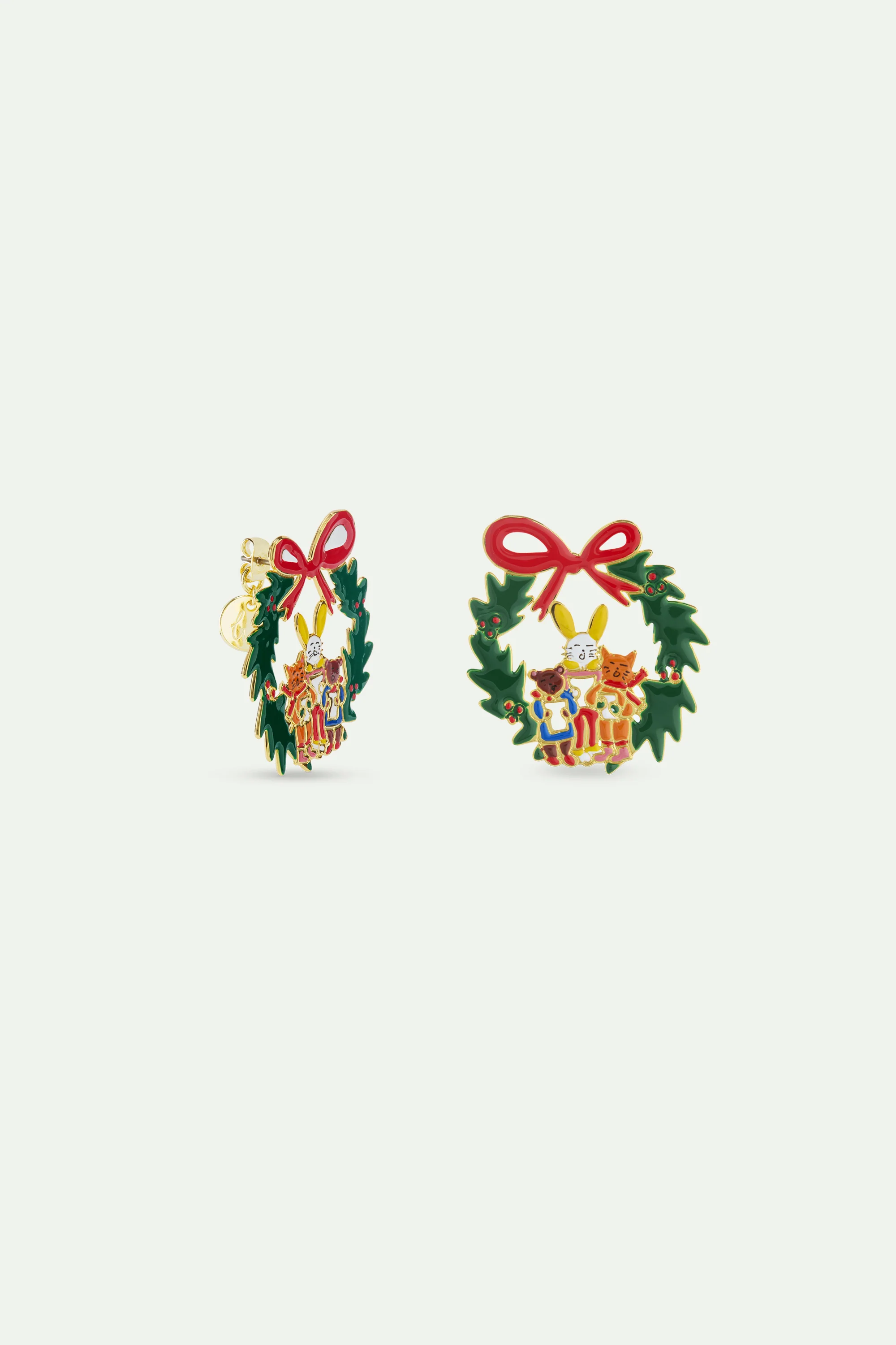 N2 Wreath and Christmas Carols Post Earrings - Image 2